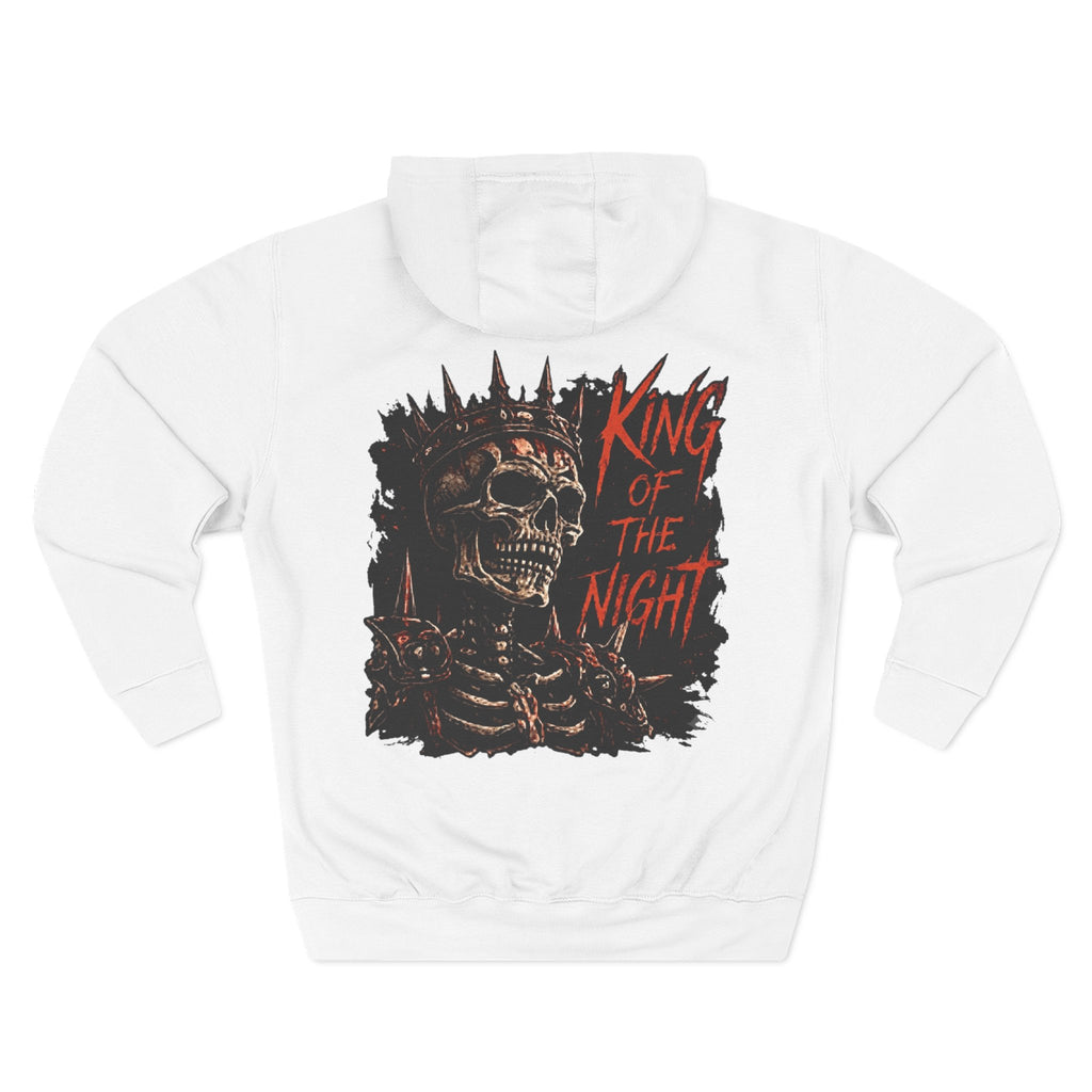 King of the Night Hoodie — Gothic Skull Crown Fleece Pullover