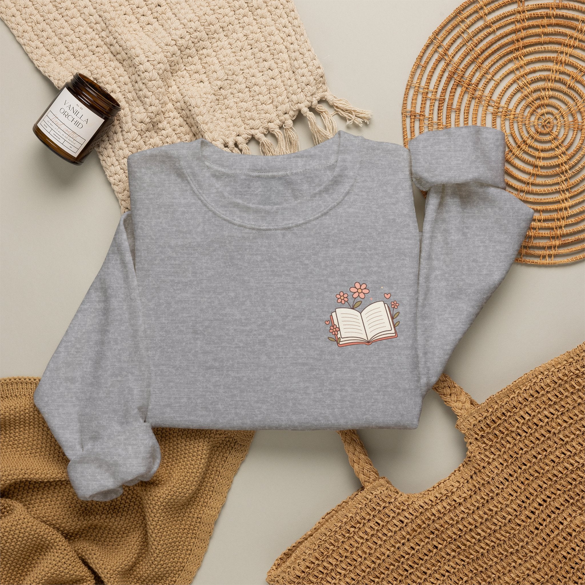 Book Lover Sweatshirt — “Fill Life with Color One Page at a Time” Crewneck