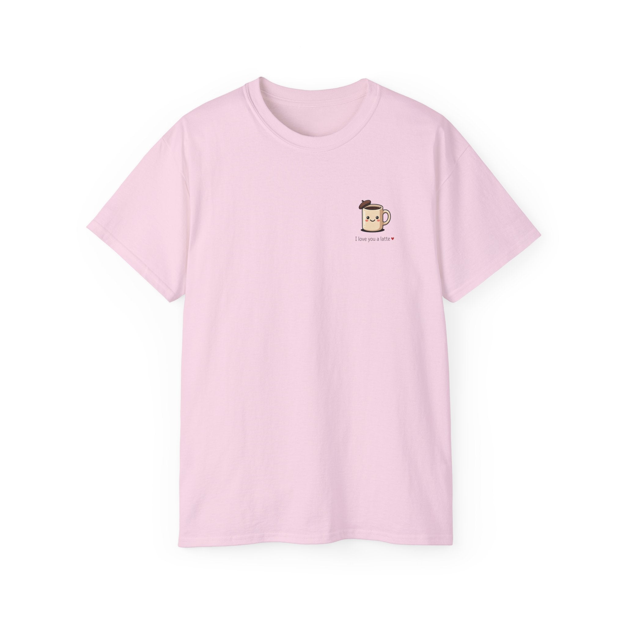 Coffee Mug Tee - Cute Kawaii Coffee Cup Design with “I love you a latte”