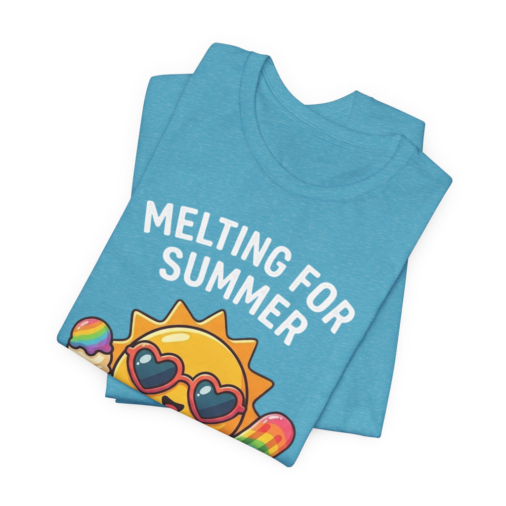 Melting for Summer Tee — "Don't Be a Brain Freeze" Cute Sun Ice Cream T-Shirt