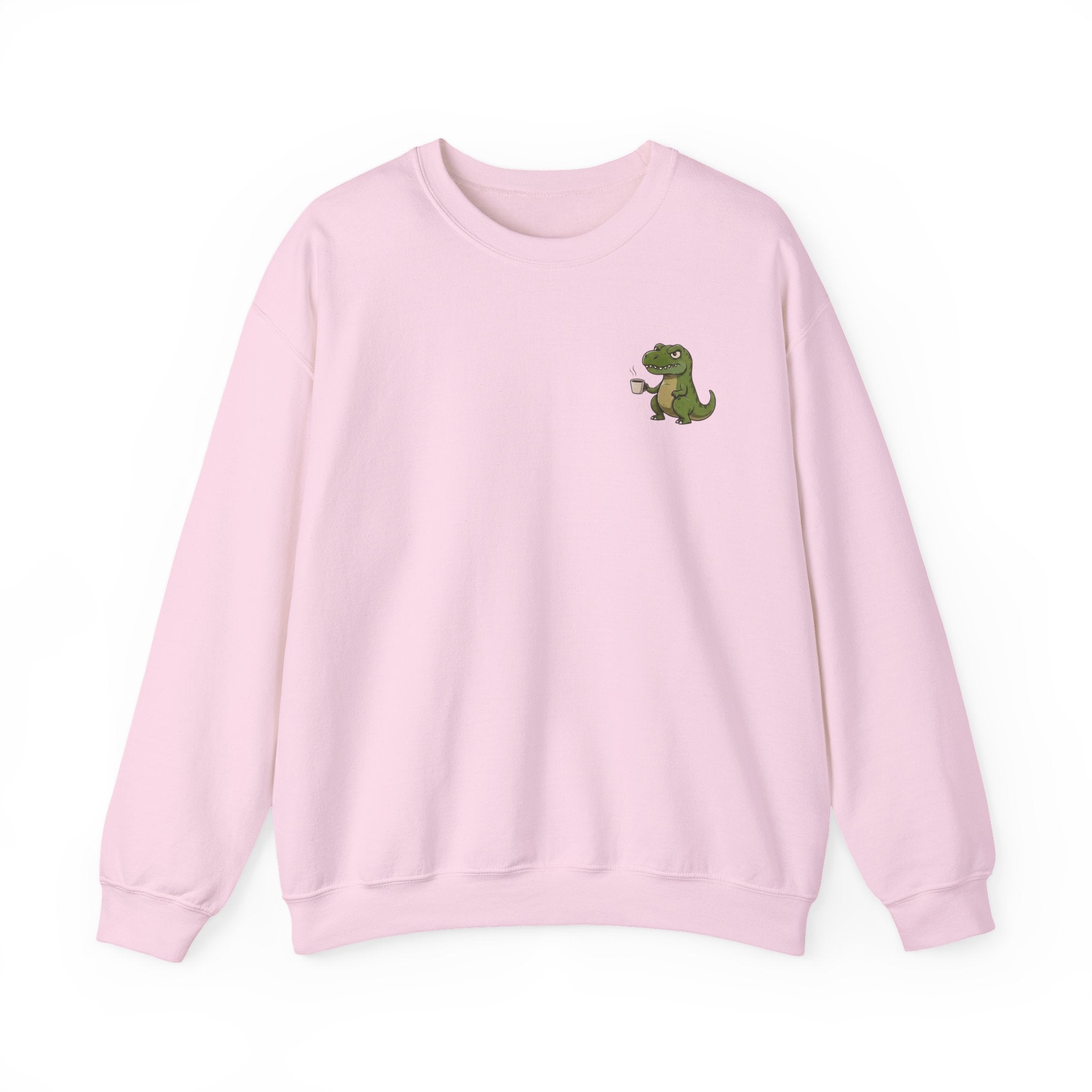 Caffeine Saurus Sweatshirt — "Needs Coffee to Function" Dinosaur Crewneck