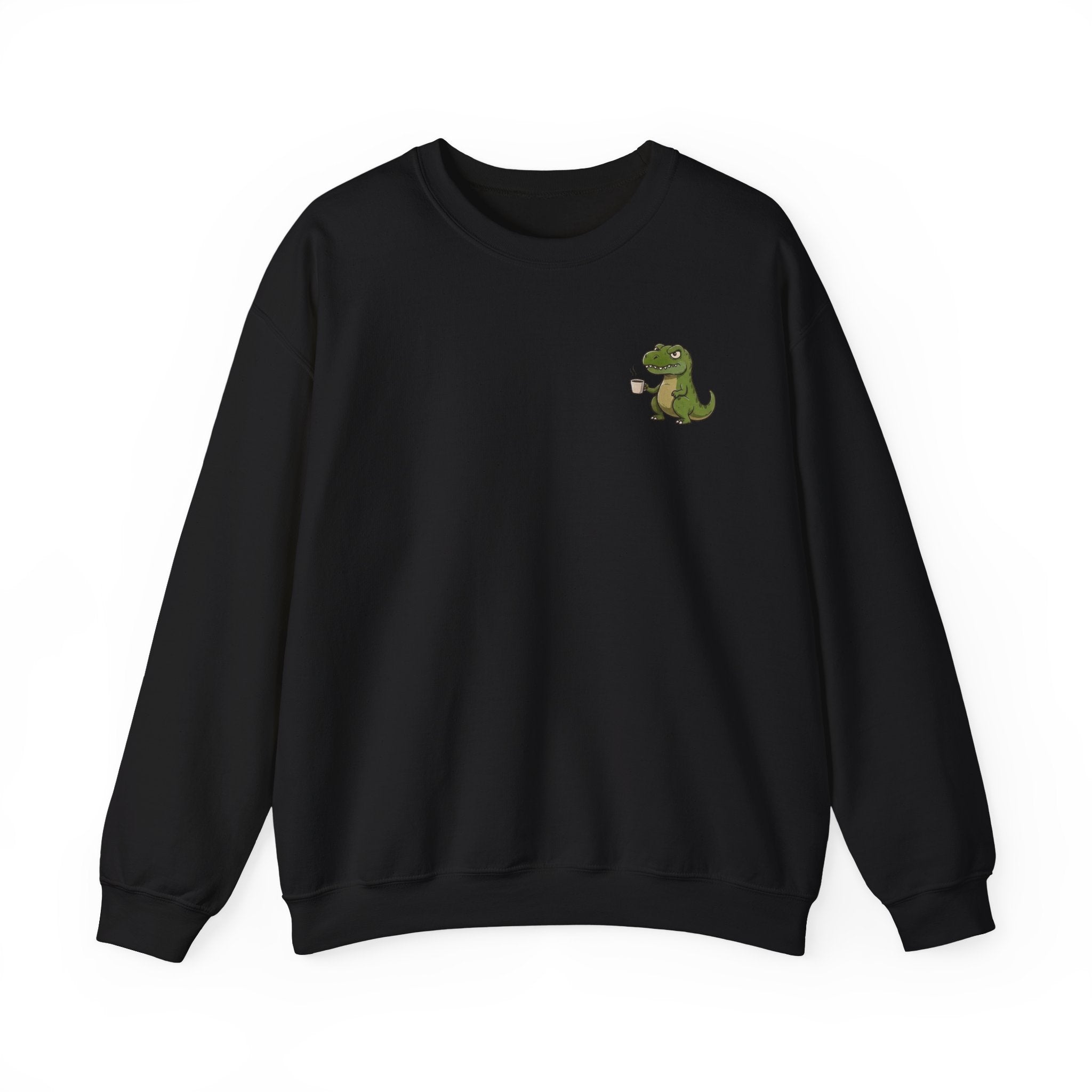 Caffeine Saurus Sweatshirt — "Needs Coffee to Function" Dinosaur Crewneck