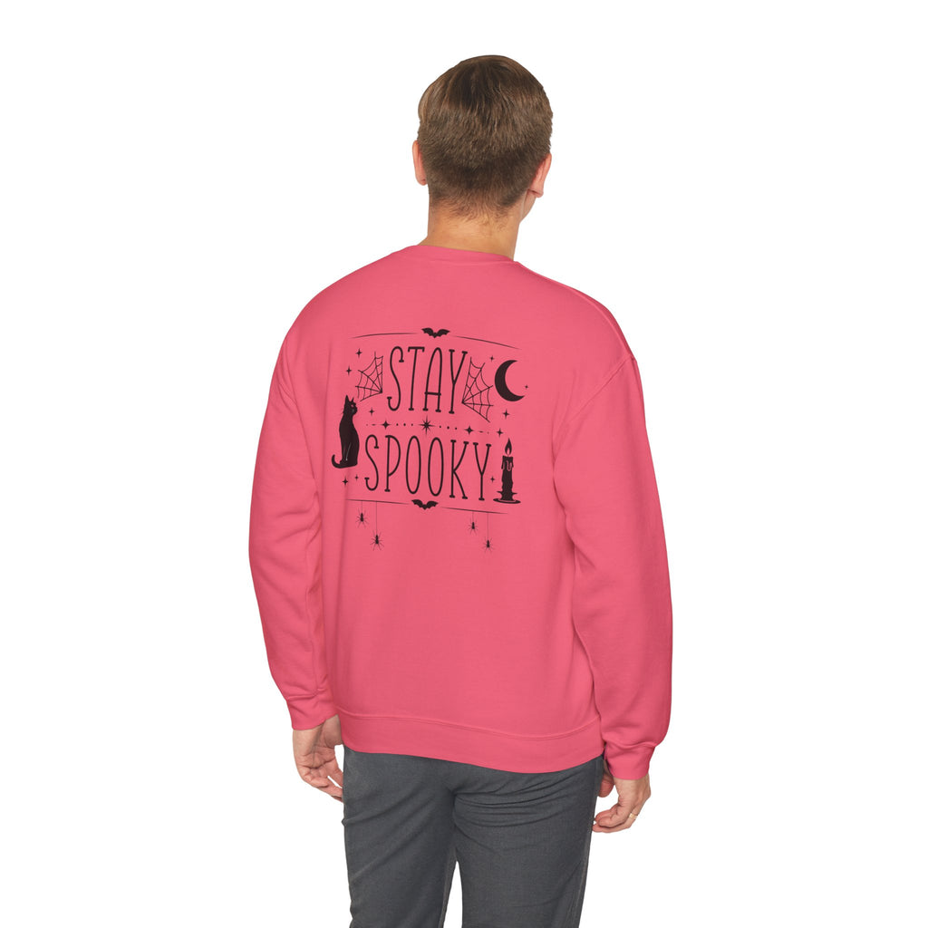 Stay Spooky Sweatshirt – Halloween Cat Moon Graphic Crewneck