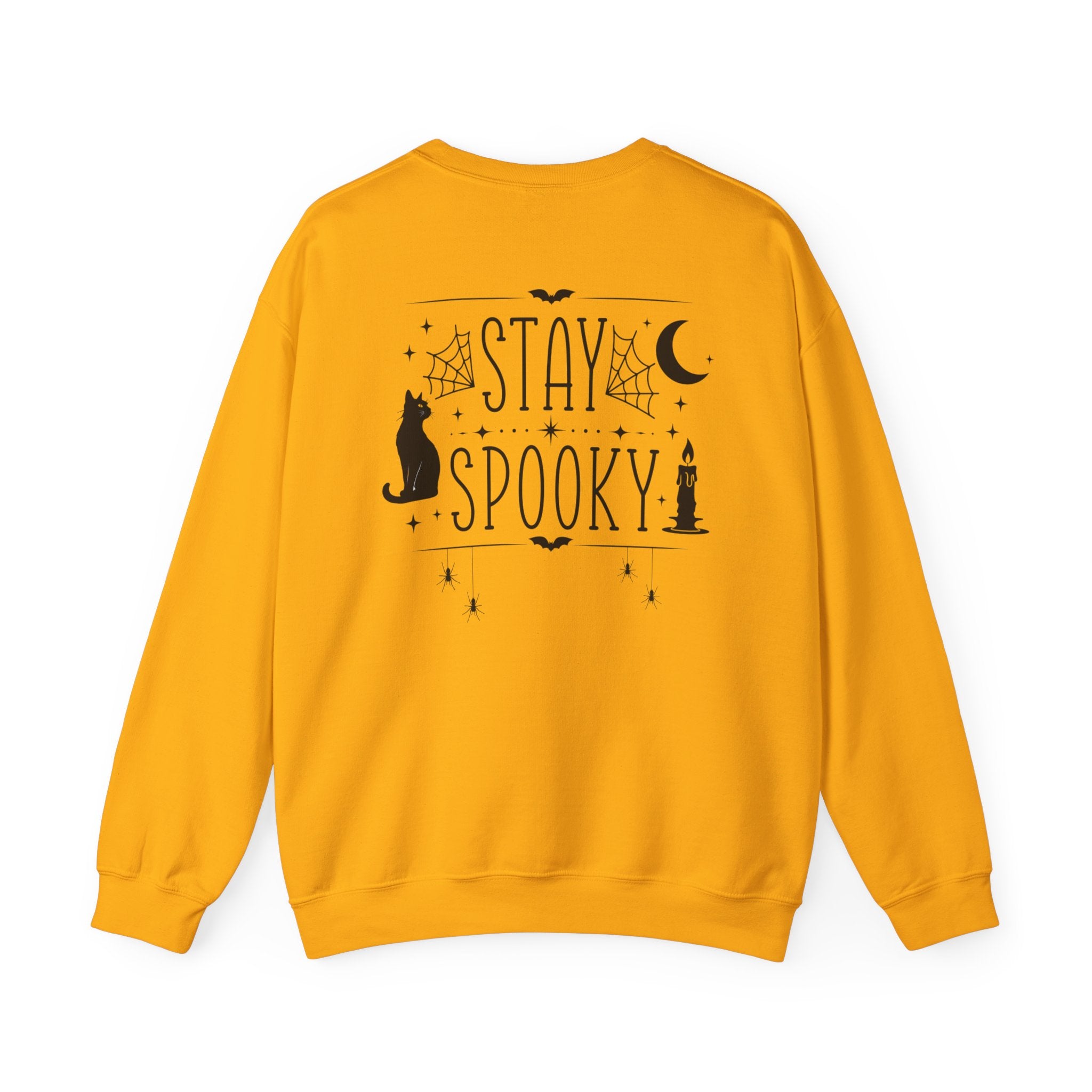 Stay Spooky Sweatshirt – Halloween Cat Moon Graphic Crewneck