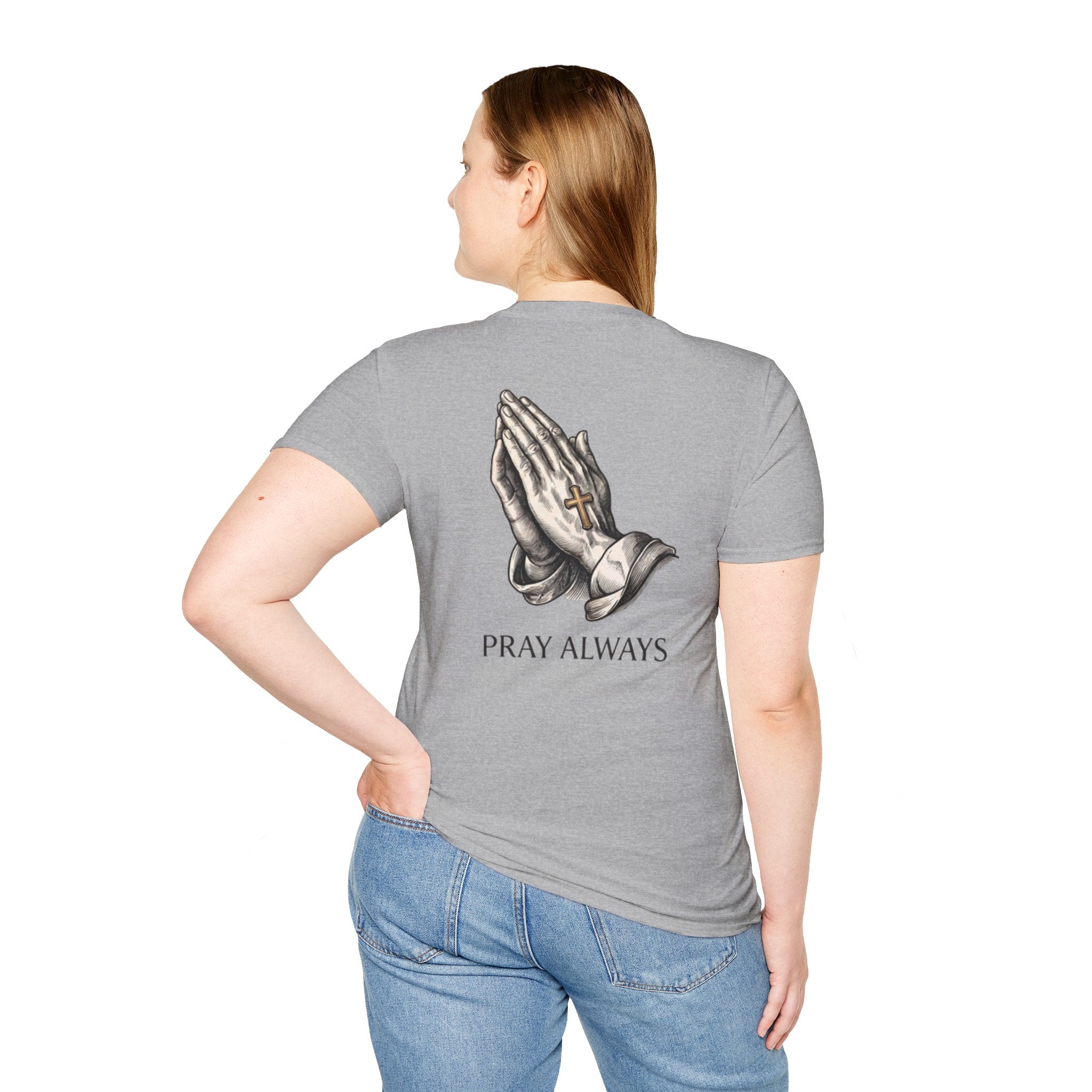 Prayer Hands T-Shirt — "Pray Always" Christian Faith Tee