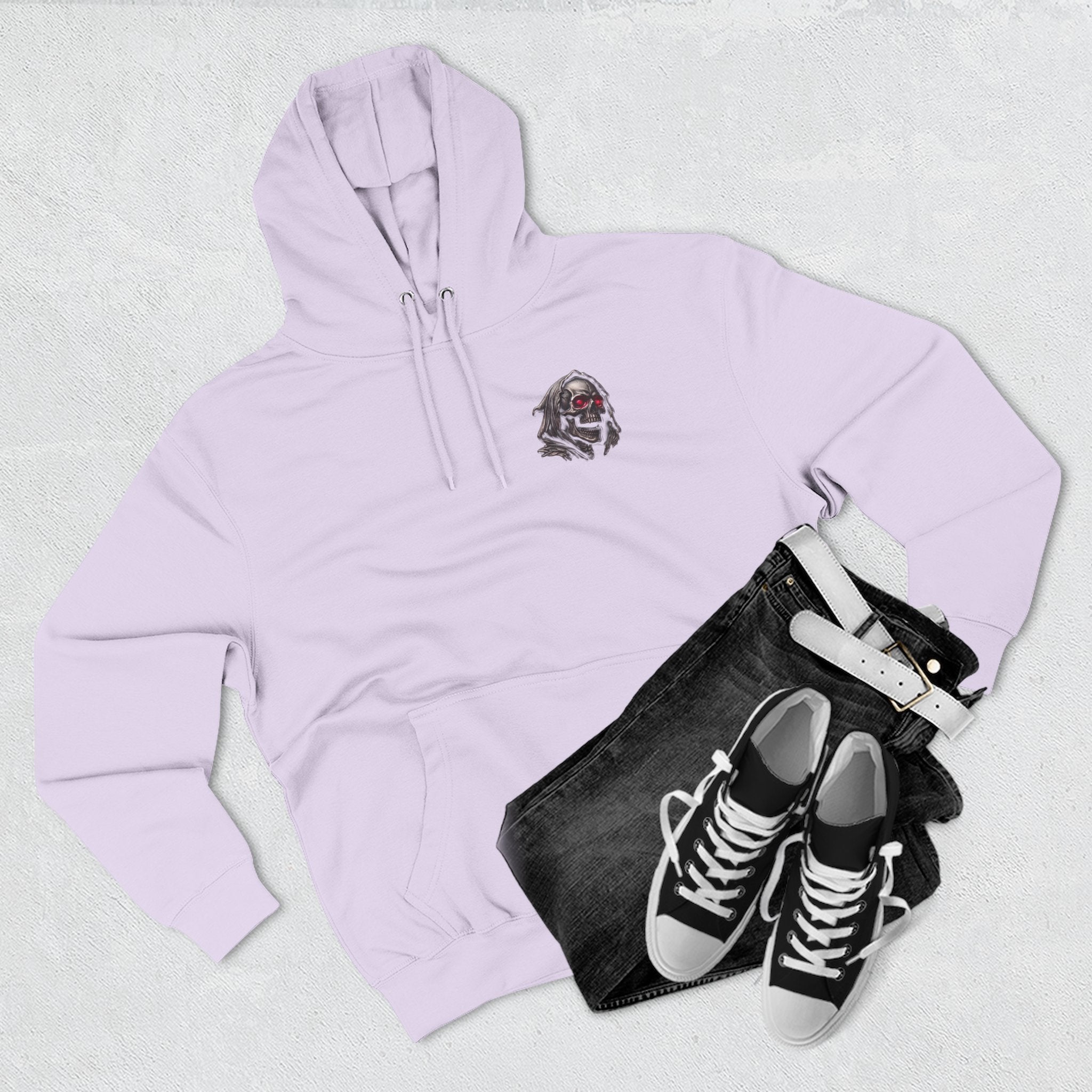 Grim Reaper Hoodie — “I’m Not Here to Make Friends” Graphic Fleece Hoodie