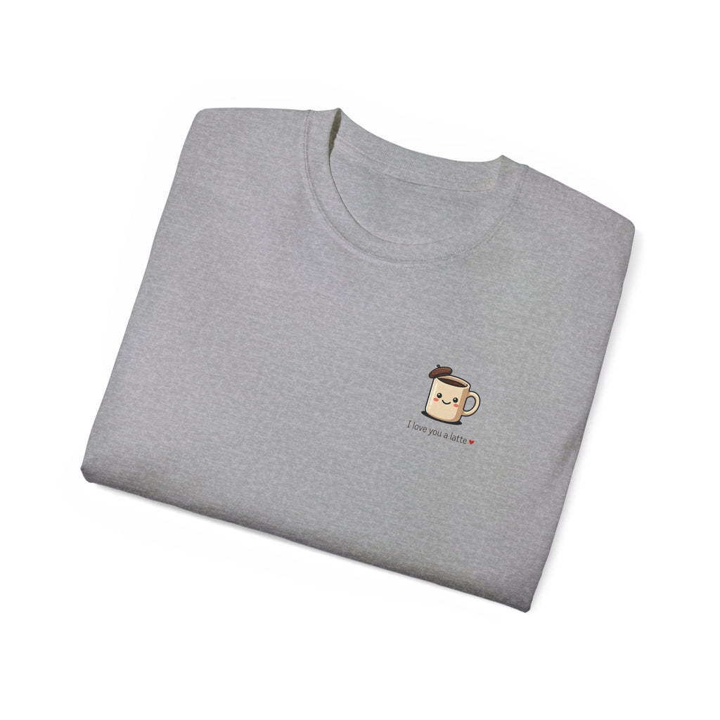 Coffee Mug Tee - Cute Kawaii Coffee Cup Design with “I love you a latte”