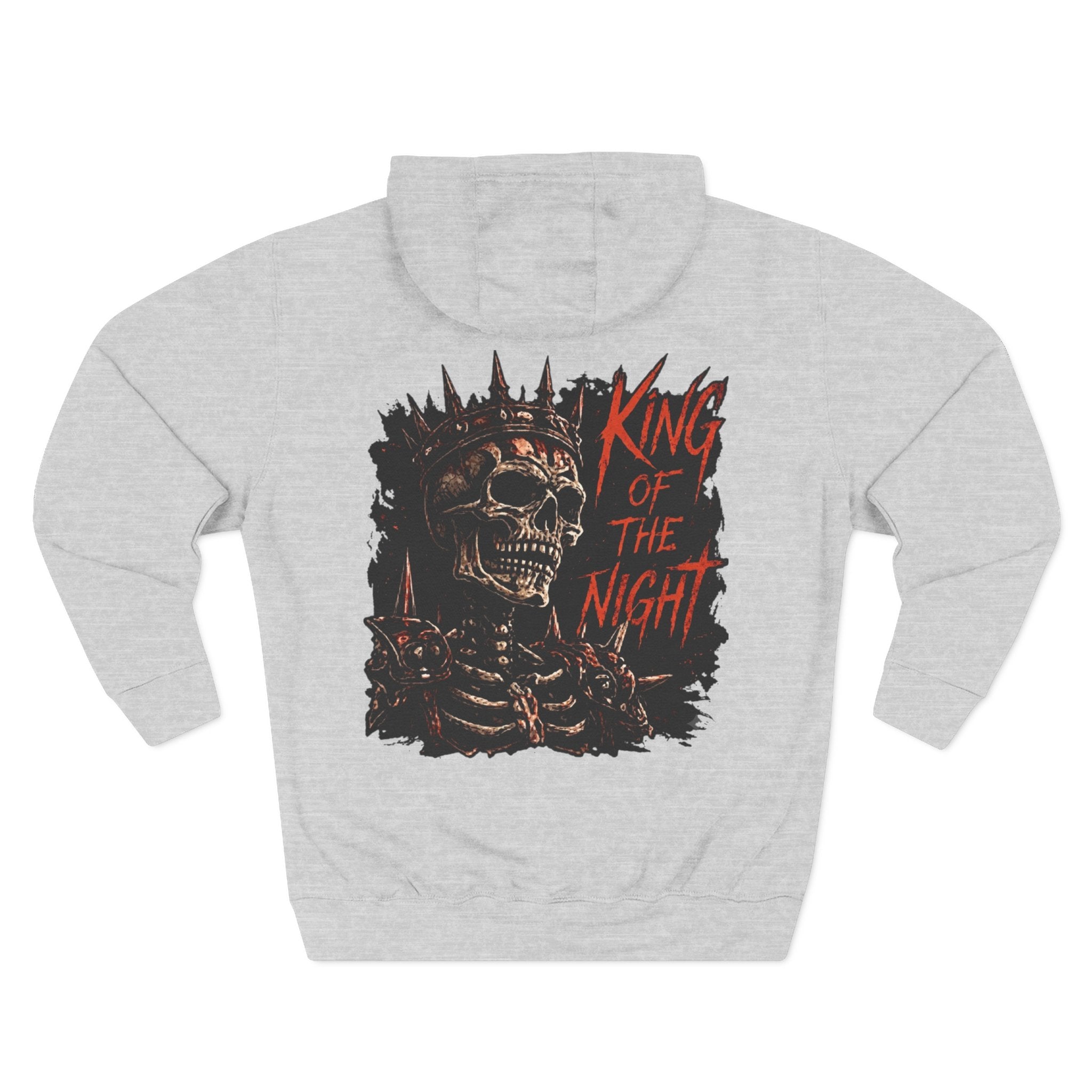 King of the Night Hoodie — Gothic Skull Crown Fleece Pullover