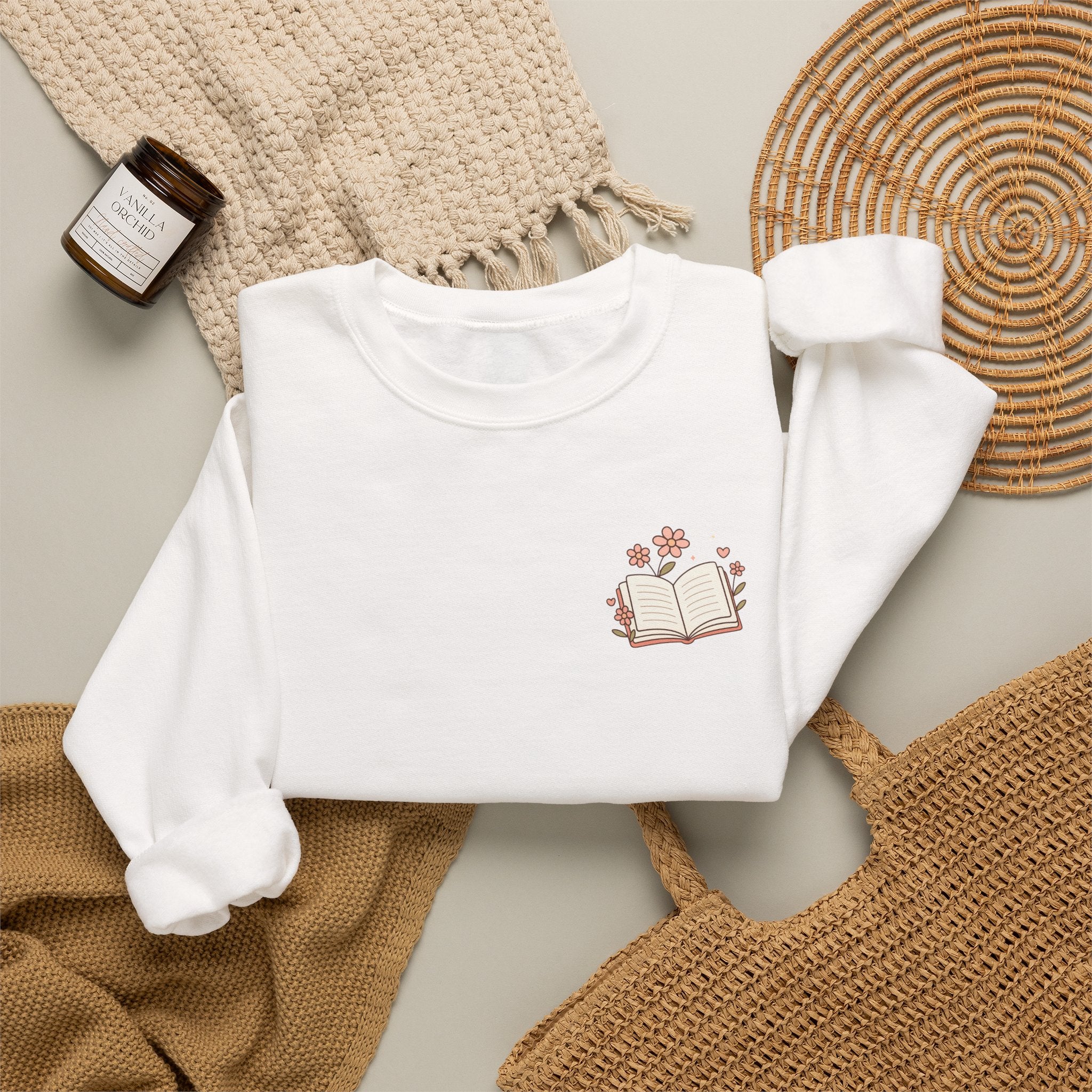 Book Lover Sweatshirt — “Fill Life with Color One Page at a Time” Crewneck