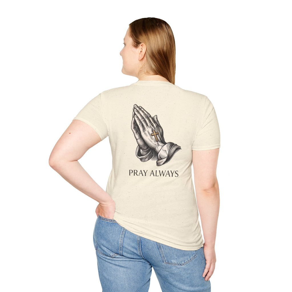 Prayer Hands T-Shirt — "Pray Always" Christian Faith Tee