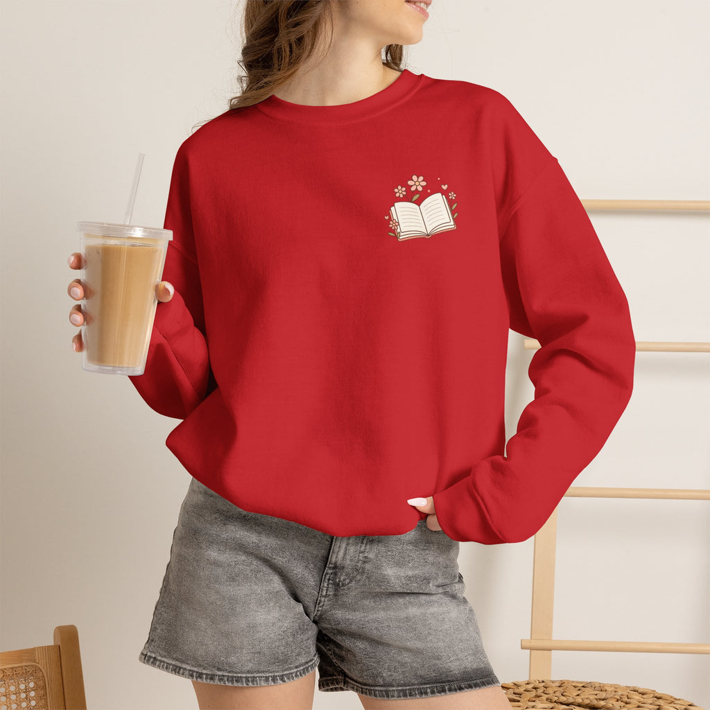 Book Lover Sweatshirt — “Fill Life with Color One Page at a Time” Crewneck