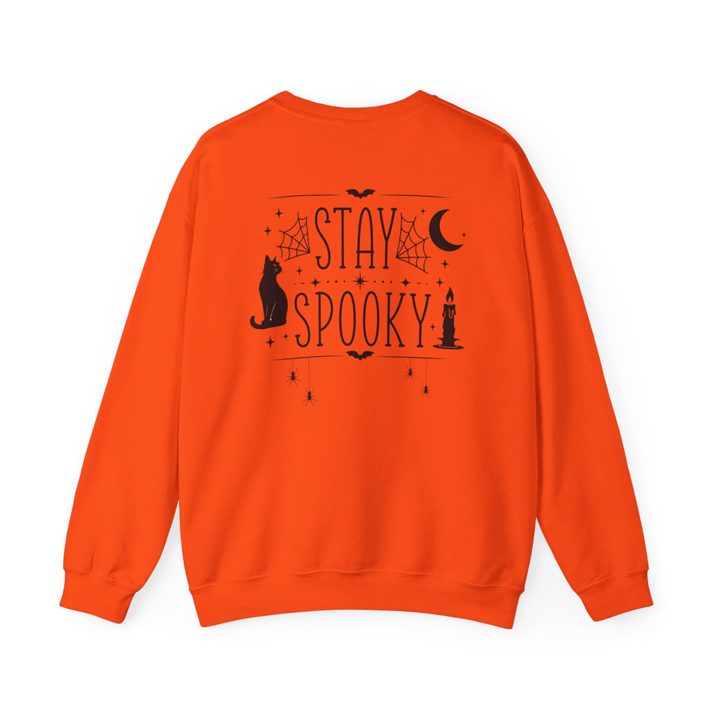 Stay Spooky Sweatshirt – Halloween Cat Moon Graphic Crewneck