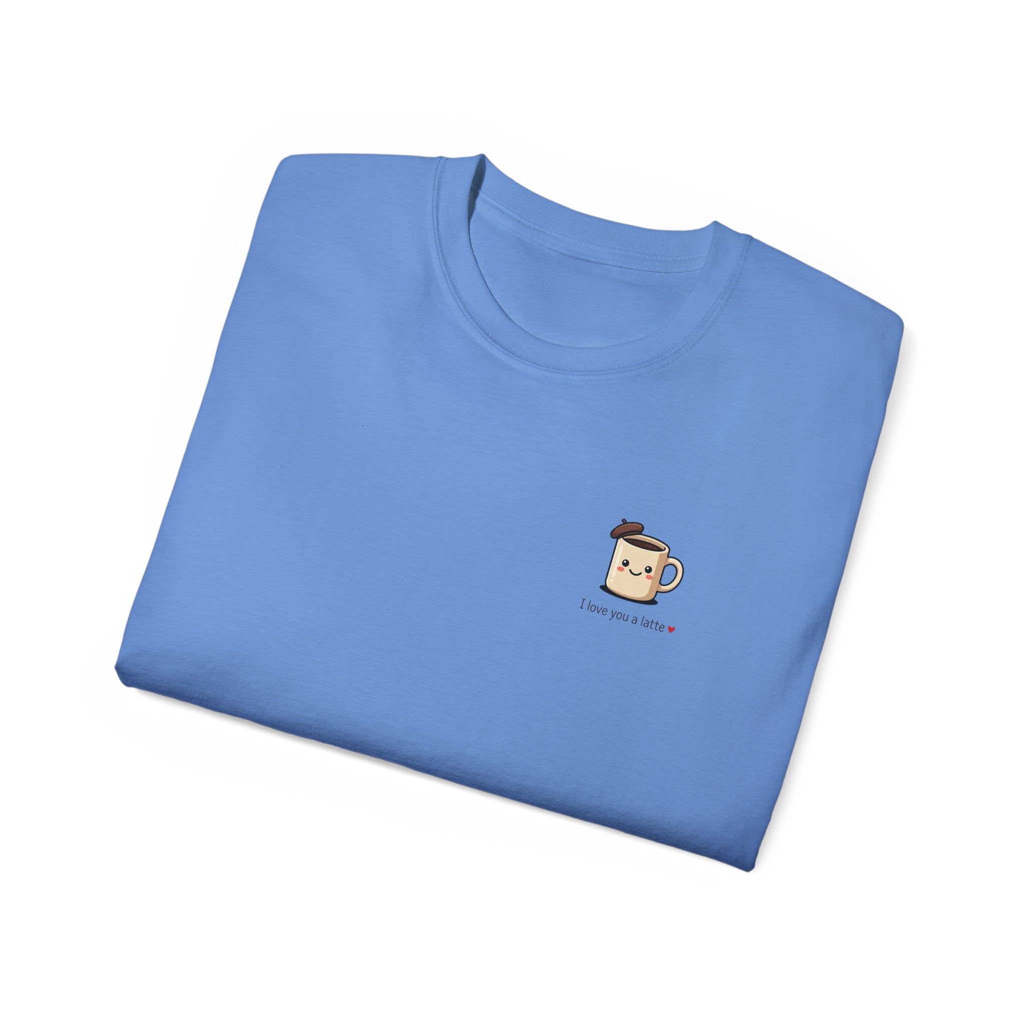 Coffee Mug Tee - Cute Kawaii Coffee Cup Design with “I love you a latte”