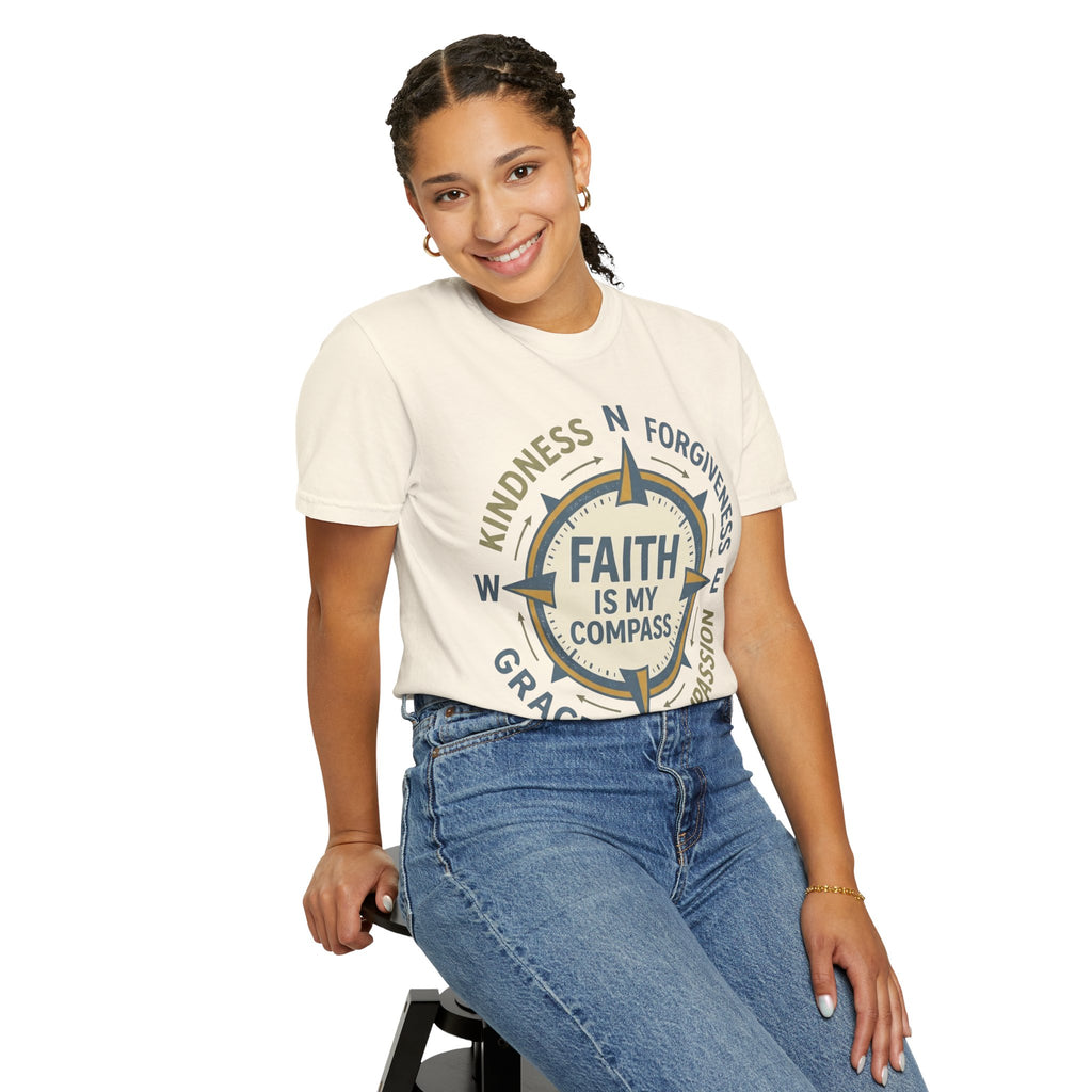 Faith Is My Compass T-Shirt — Inspirational Compass Tee (Kindness, Forgiveness, Grace, Compassion)