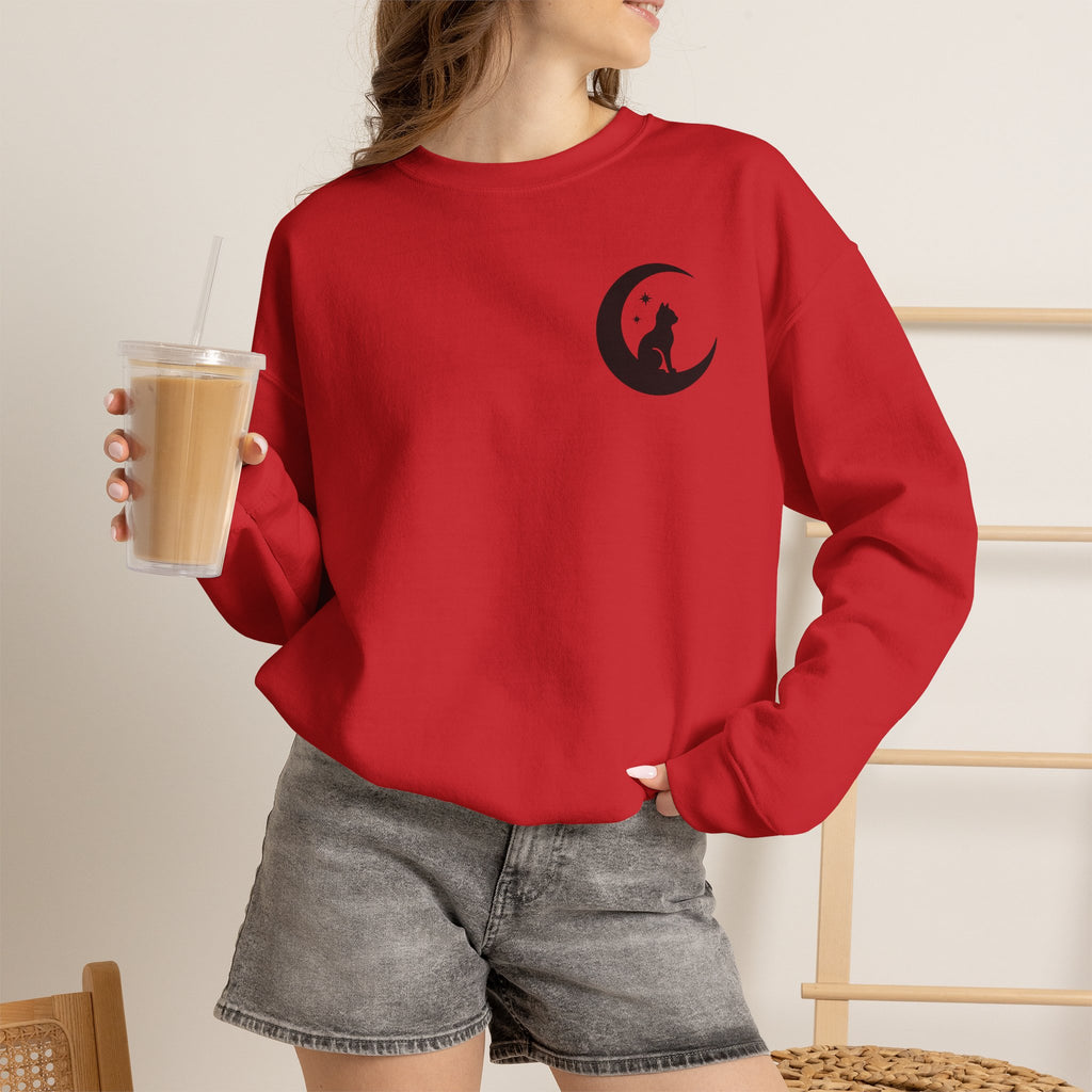 Stay Spooky Sweatshirt – Halloween Cat Moon Graphic Crewneck