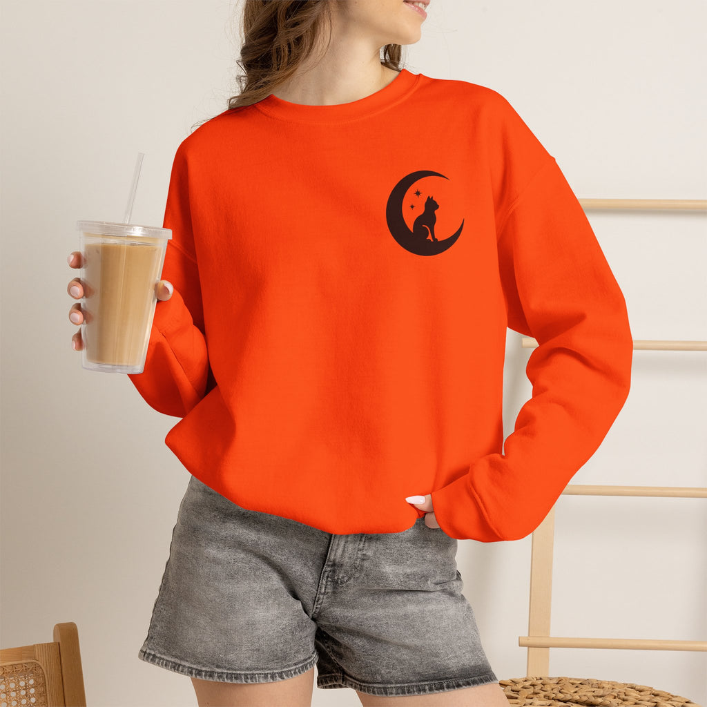 Stay Spooky Sweatshirt – Halloween Cat Moon Graphic Crewneck