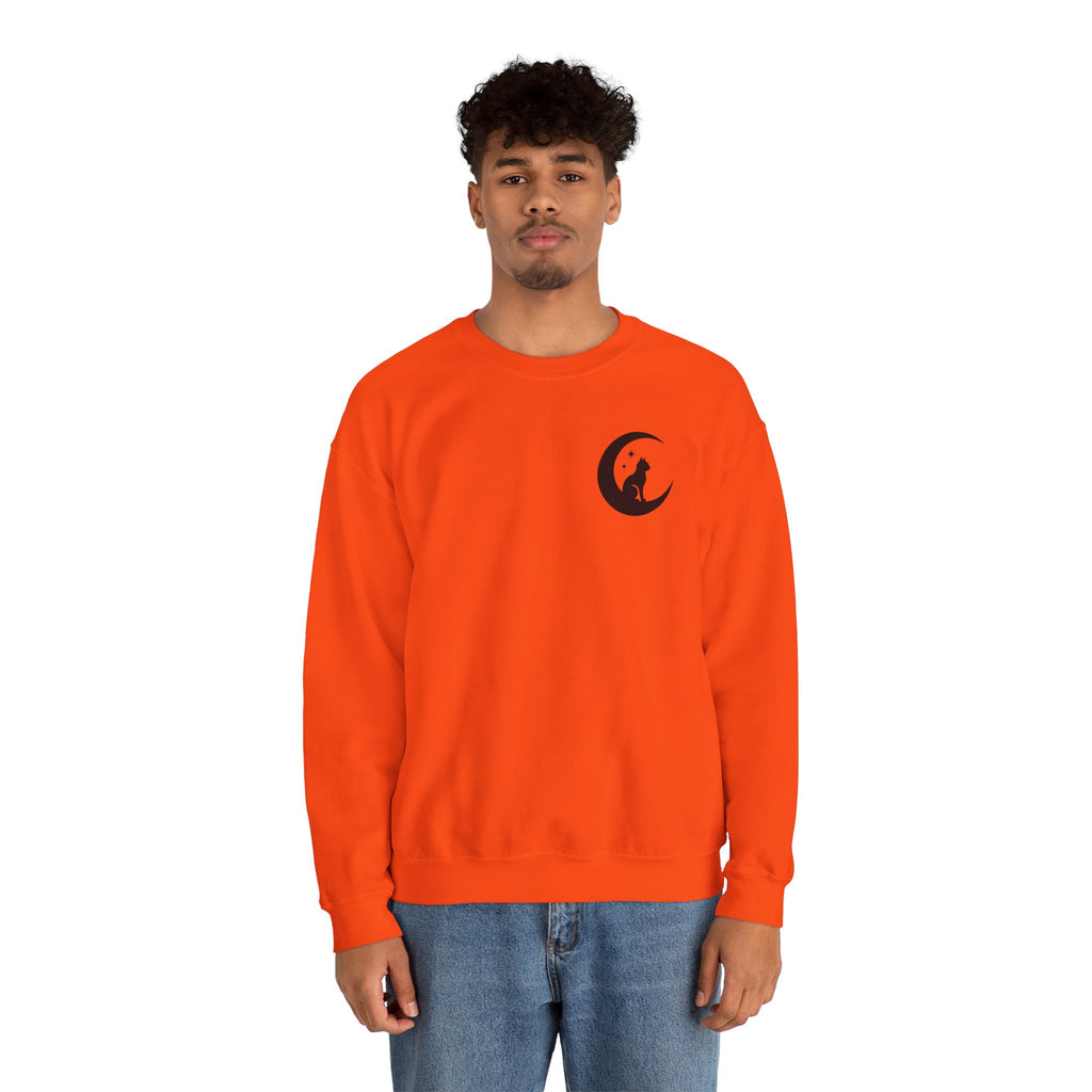 Stay Spooky Sweatshirt – Halloween Cat Moon Graphic Crewneck
