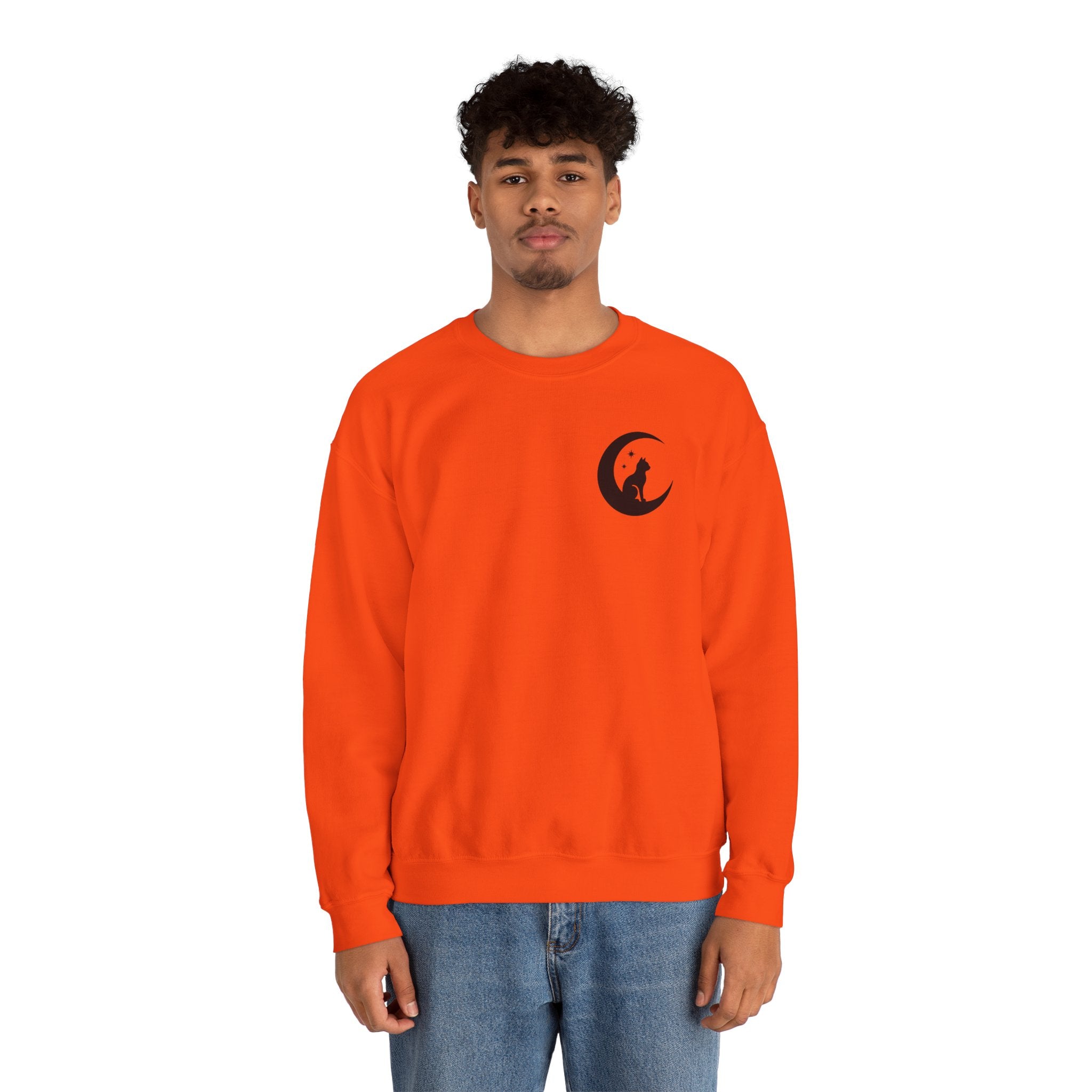 Stay Spooky Sweatshirt – Halloween Cat Moon Graphic Crewneck