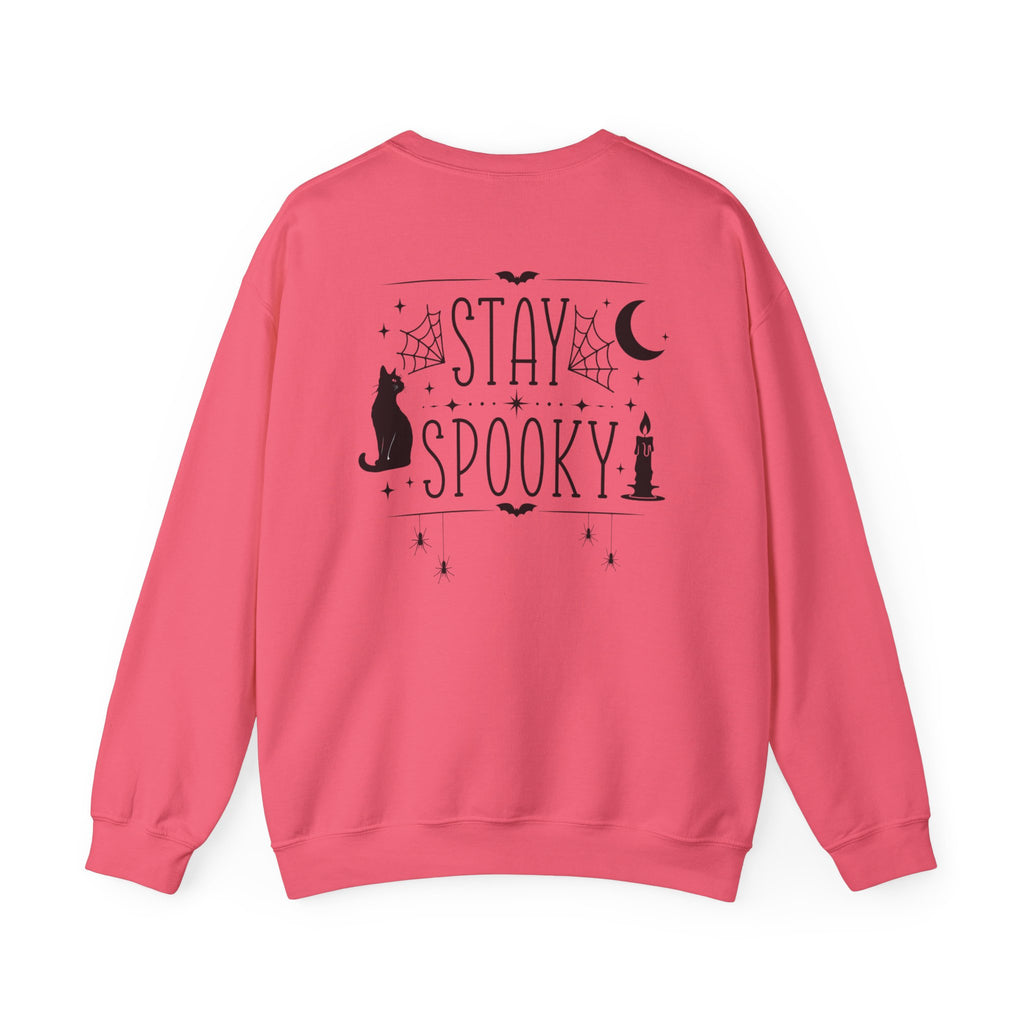 Stay Spooky Sweatshirt – Halloween Cat Moon Graphic Crewneck