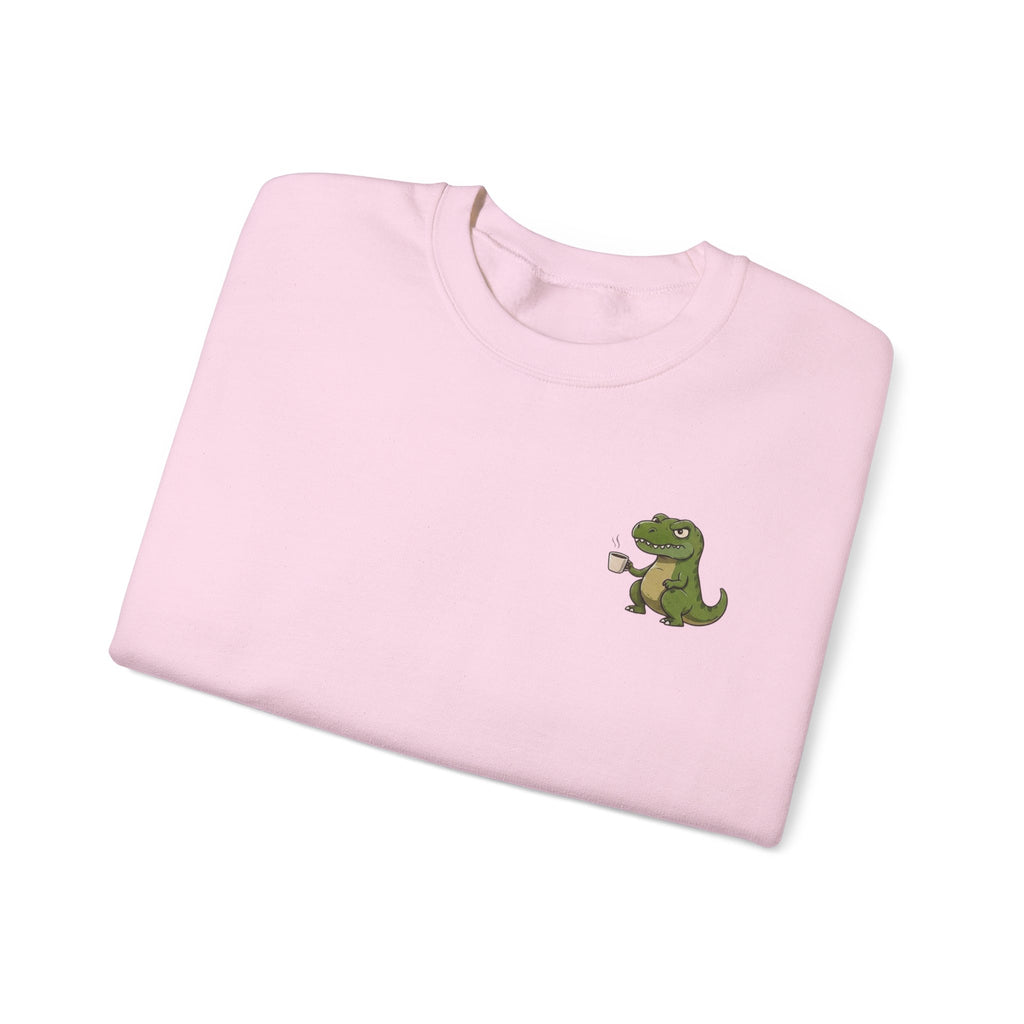 Caffeine Saurus Sweatshirt — "Needs Coffee to Function" Dinosaur Crewneck