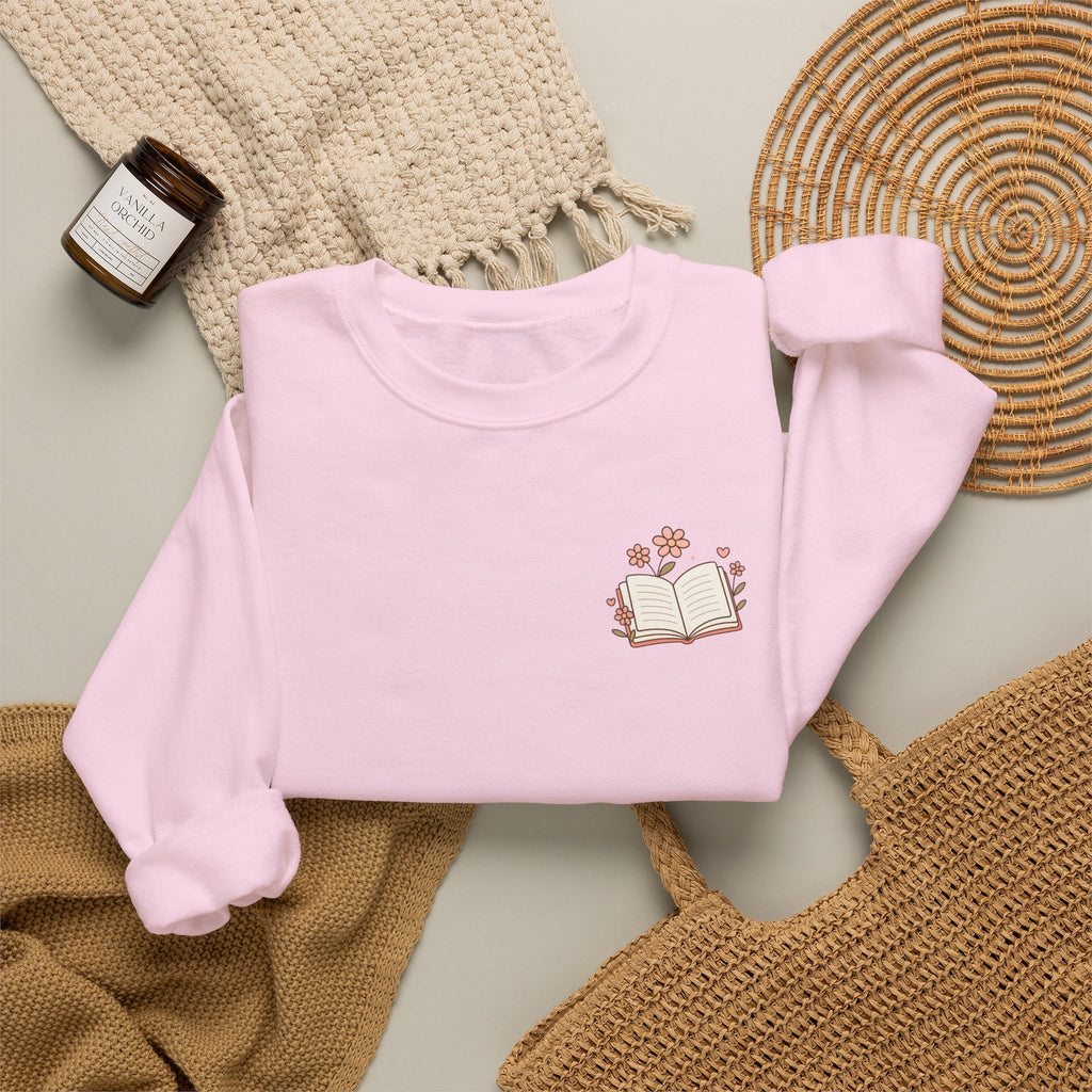 Book Lover Sweatshirt — “Fill Life with Color One Page at a Time” Crewneck