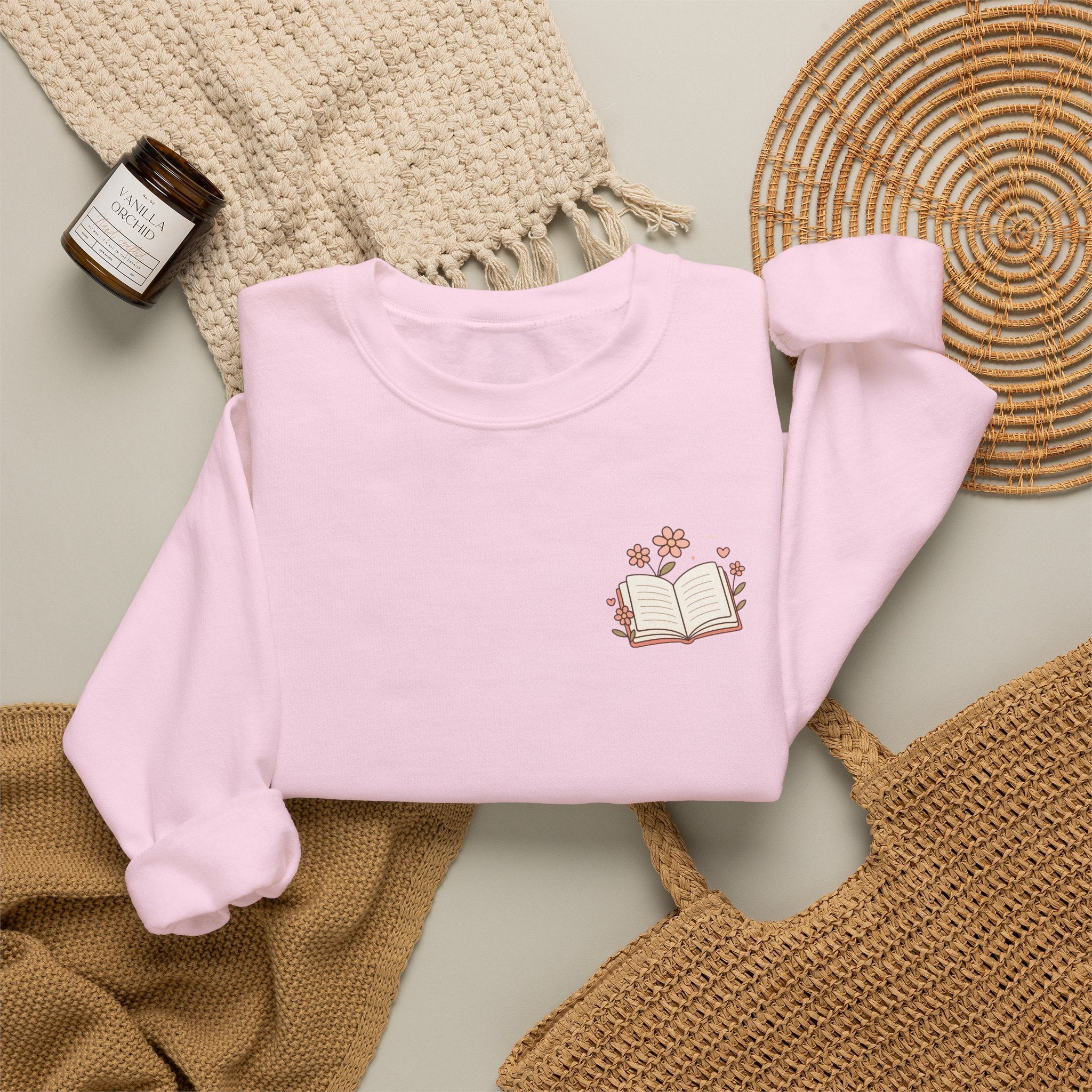 Book Lover Sweatshirt — “Fill Life with Color One Page at a Time” Crewneck