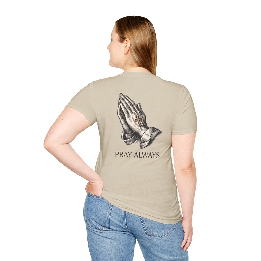 Prayer Hands T-Shirt — "Pray Always" Christian Faith Tee