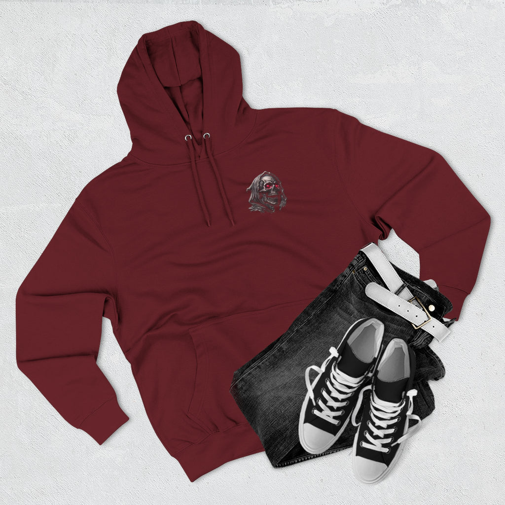 Grim Reaper Hoodie — “I’m Not Here to Make Friends” Graphic Fleece Hoodie