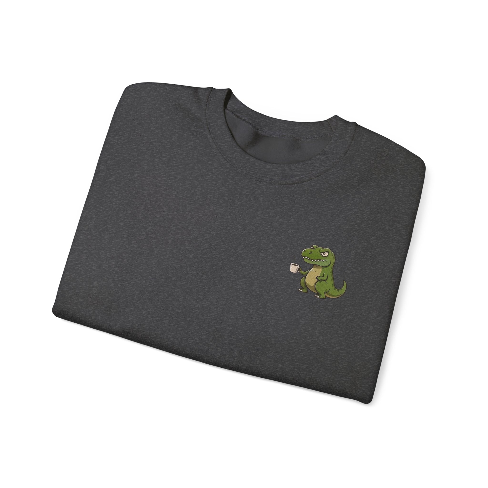 Caffeine Saurus Sweatshirt — "Needs Coffee to Function" Dinosaur Crewneck