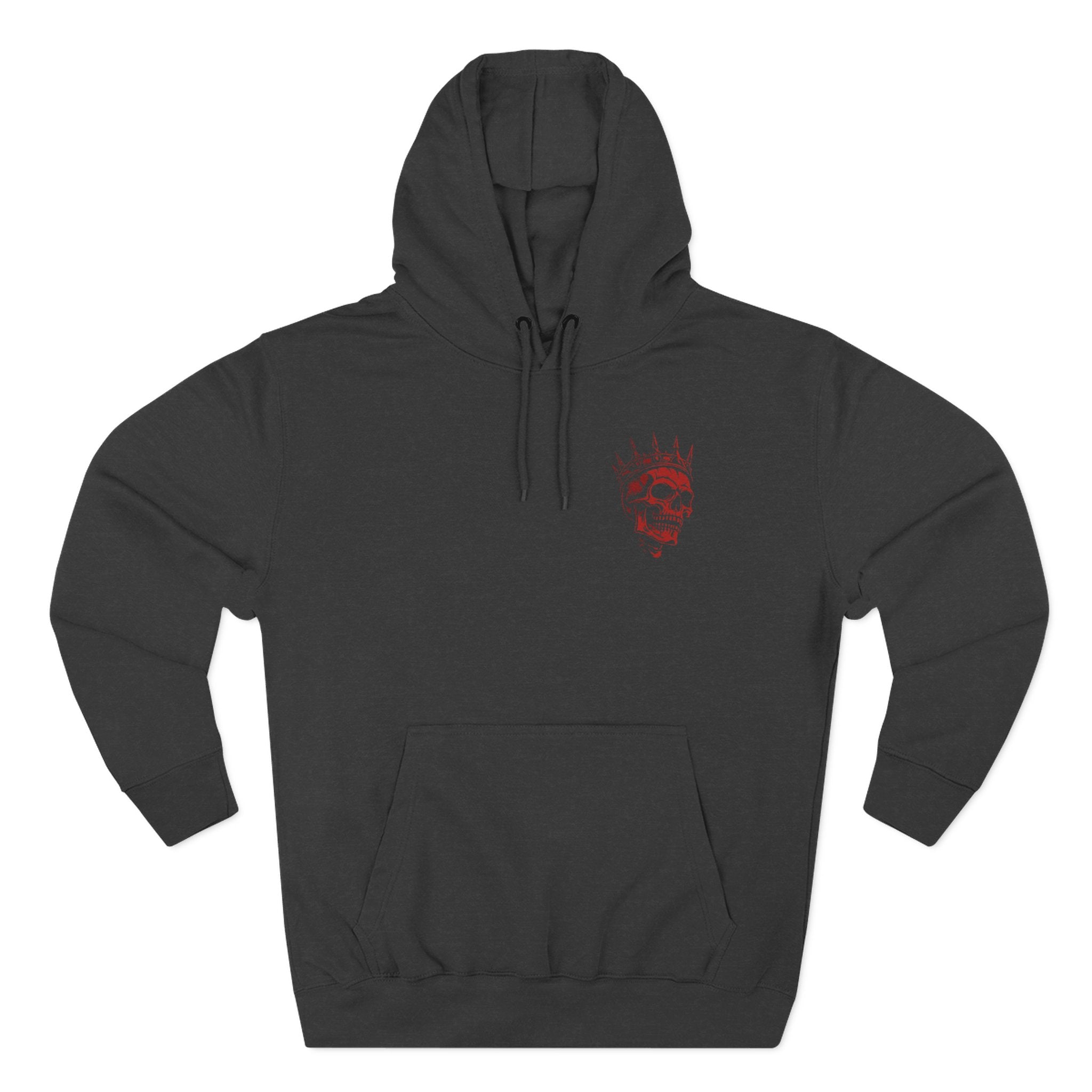 King of the Night Hoodie — Gothic Skull Crown Fleece Pullover