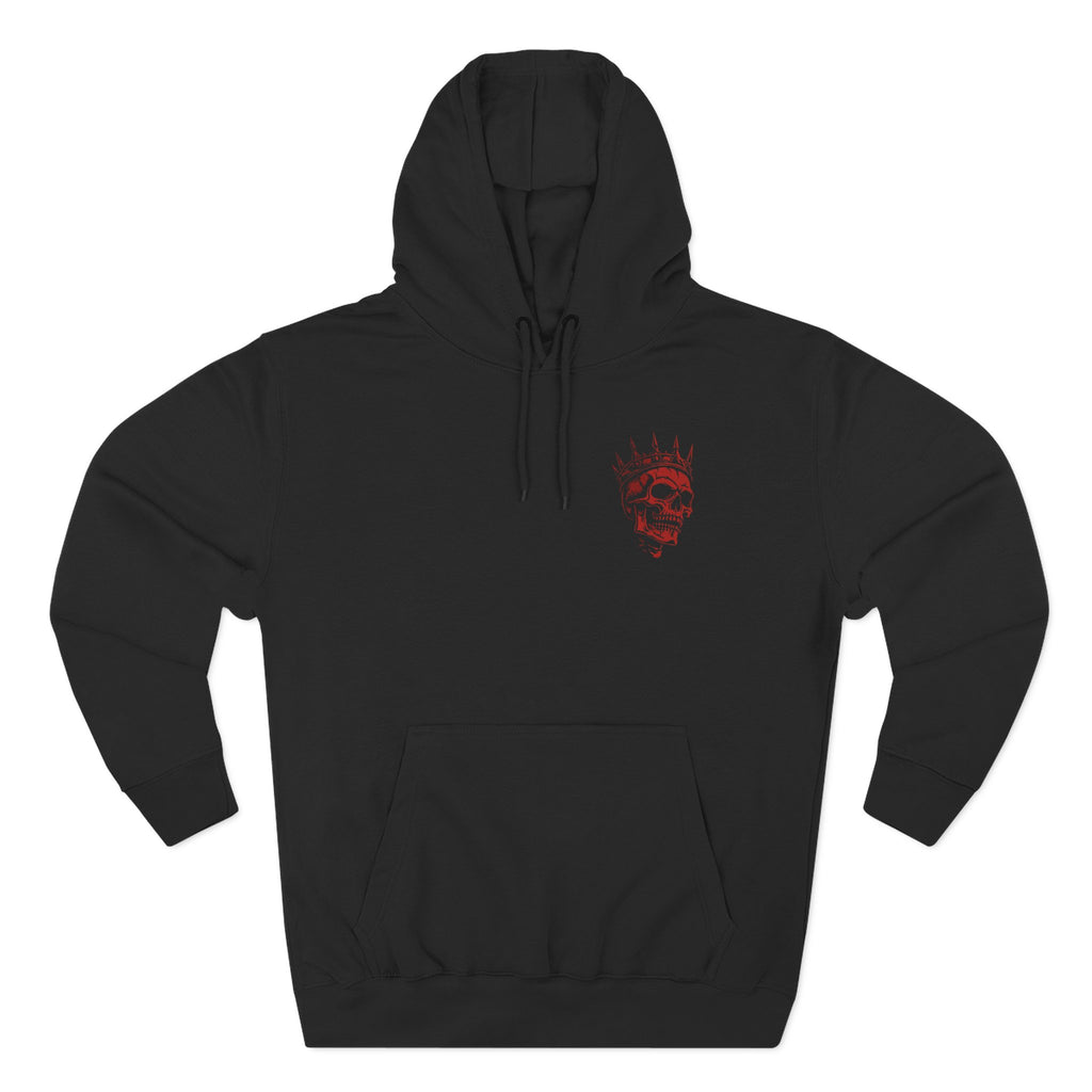 King of the Night Hoodie — Gothic Skull Crown Fleece Pullover