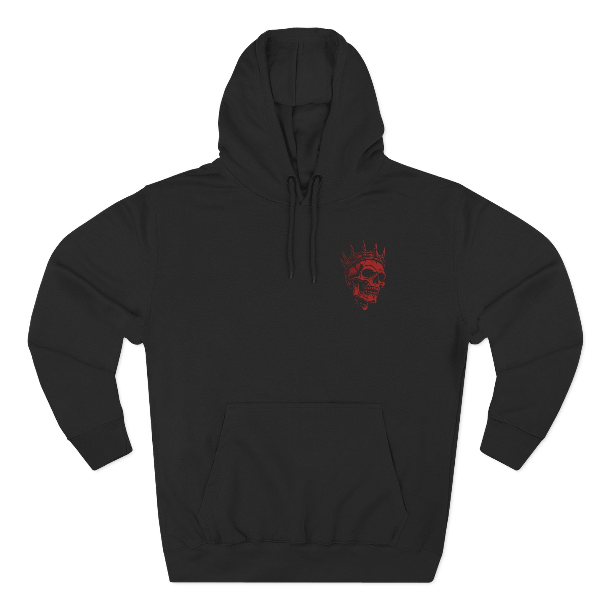 King of the Night Hoodie — Gothic Skull Crown Fleece Pullover