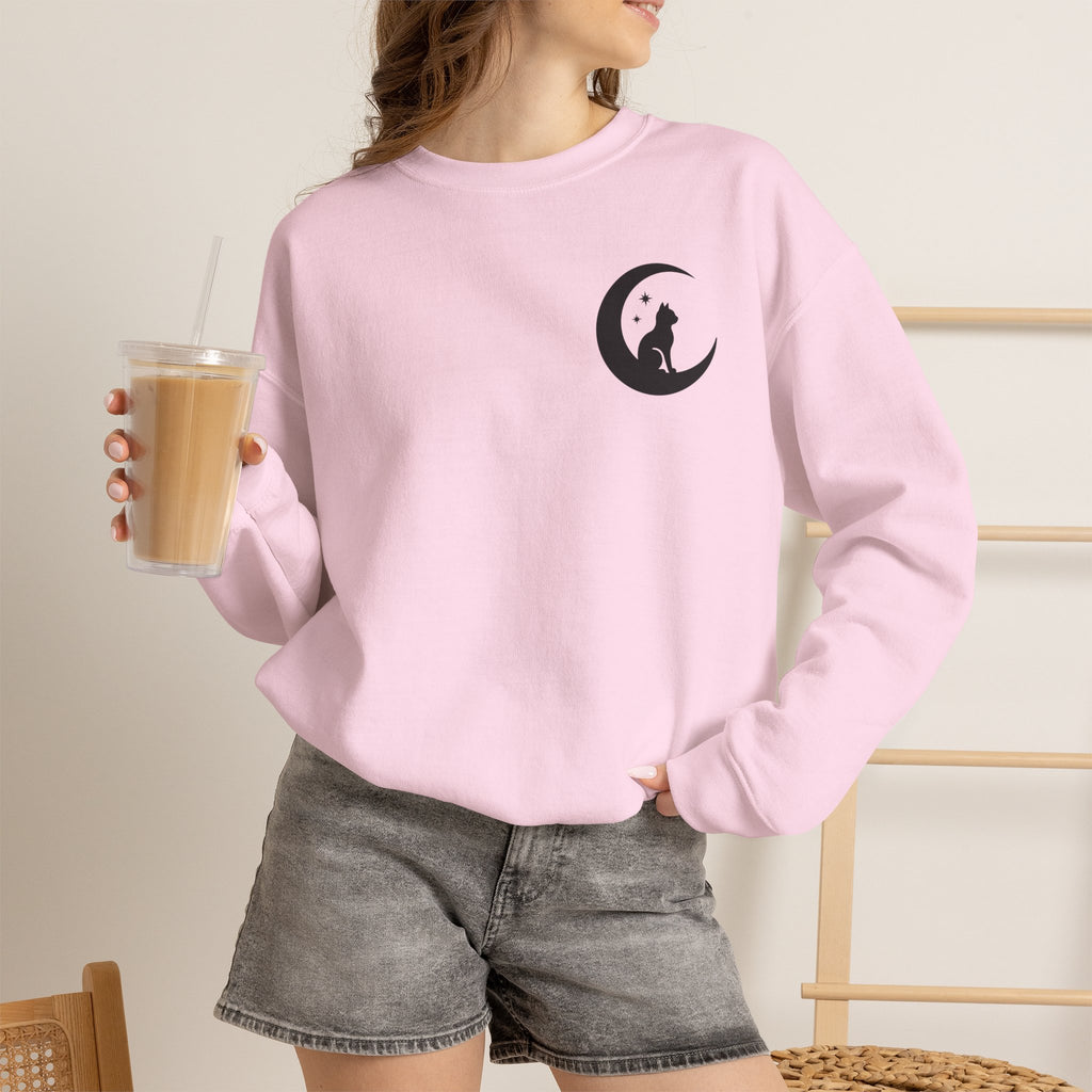 Stay Spooky Sweatshirt – Halloween Cat Moon Graphic Crewneck
