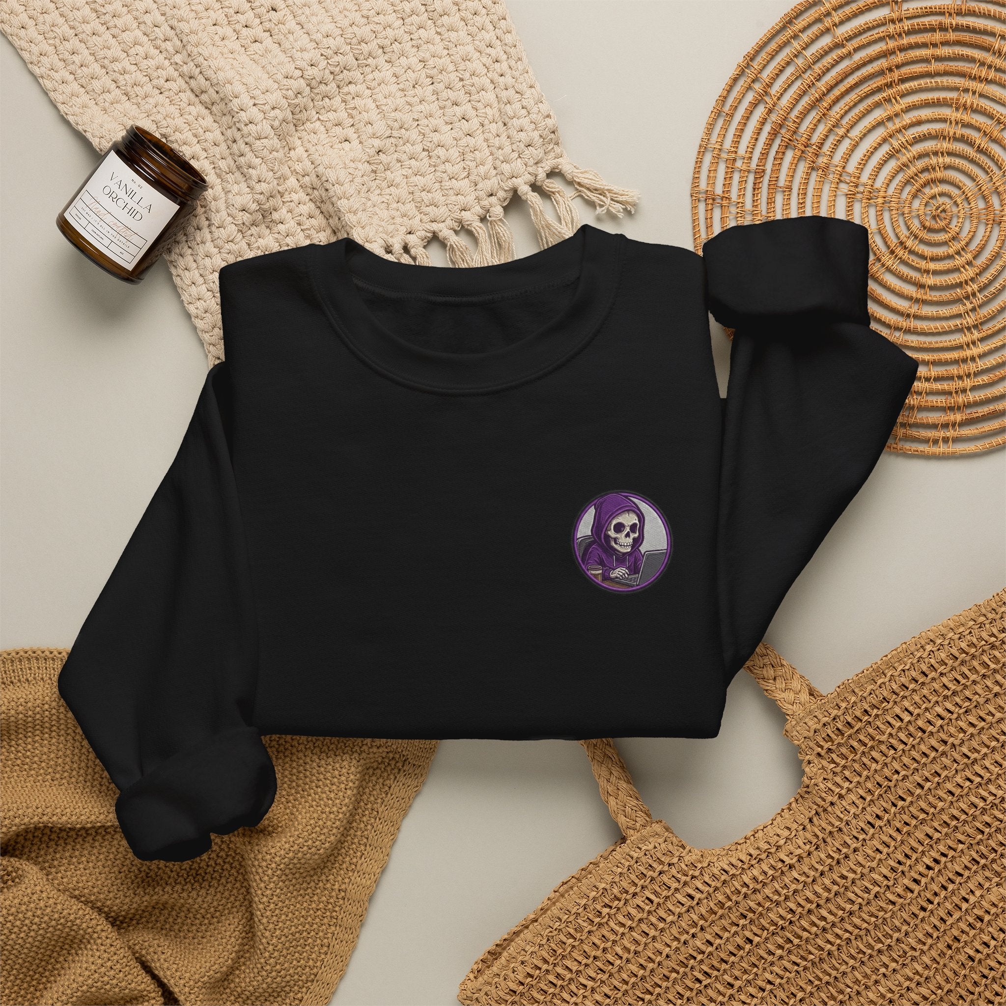 Programmer Sweatshirt — "Sleep Is for the Weak: I Code Until It Works (Or I Collapse)" Crewneck
