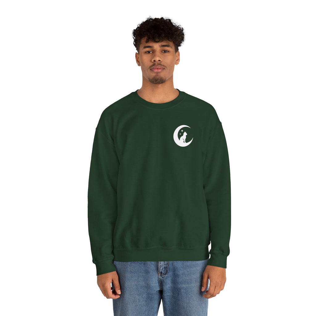 Stay Spooky Sweatshirt – Halloween Cat Moon Graphic Crewneck