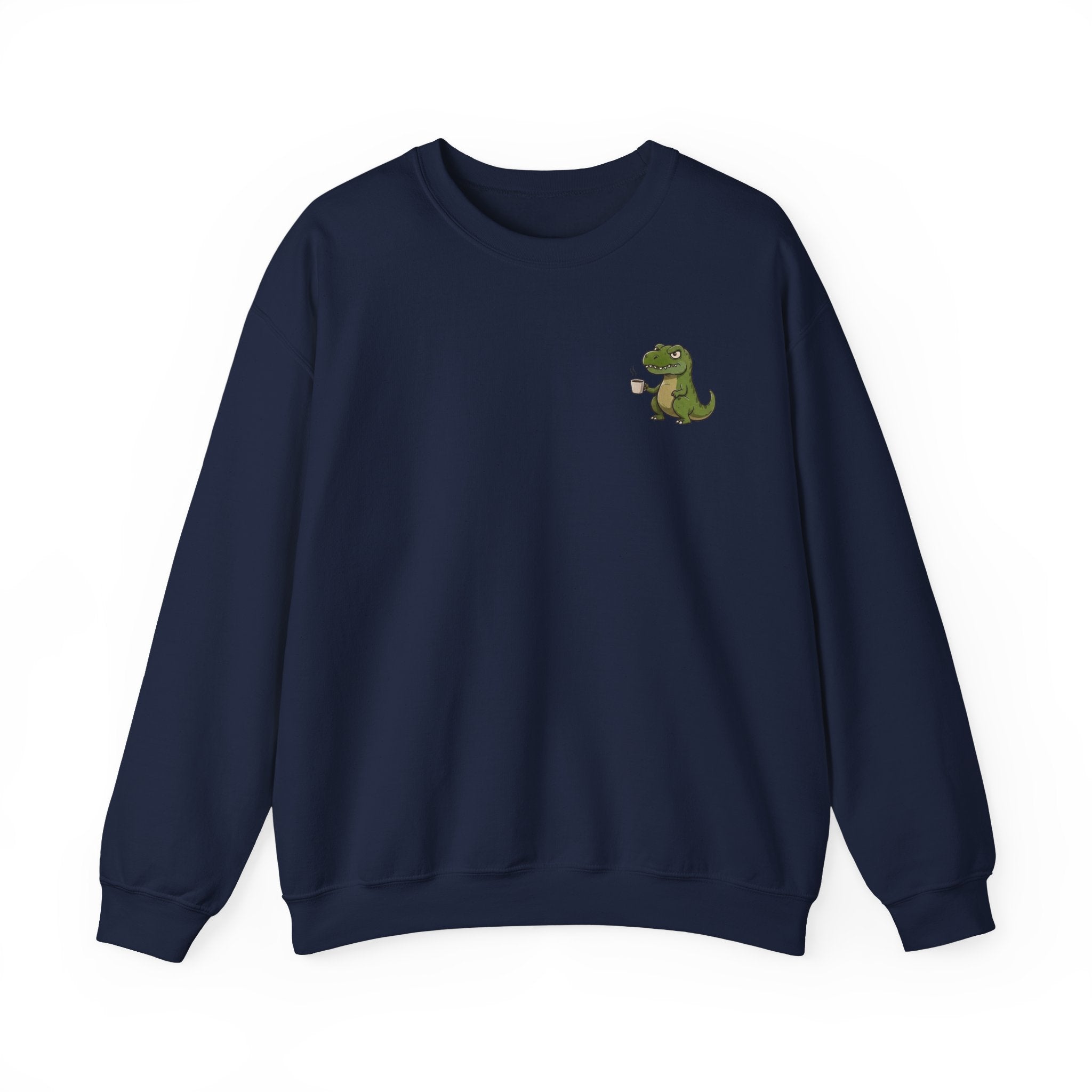 Caffeine Saurus Sweatshirt — "Needs Coffee to Function" Dinosaur Crewneck