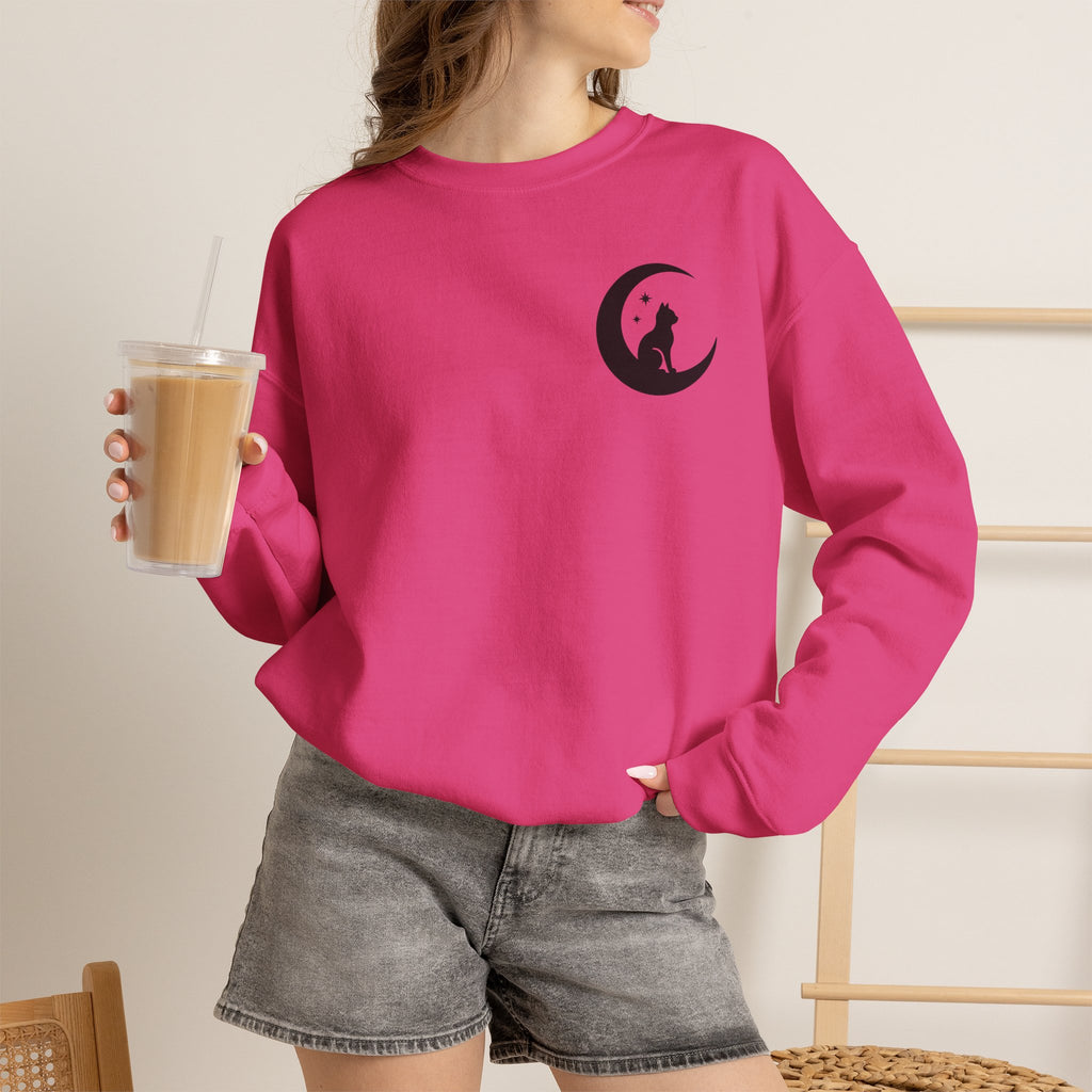 Stay Spooky Sweatshirt – Halloween Cat Moon Graphic Crewneck