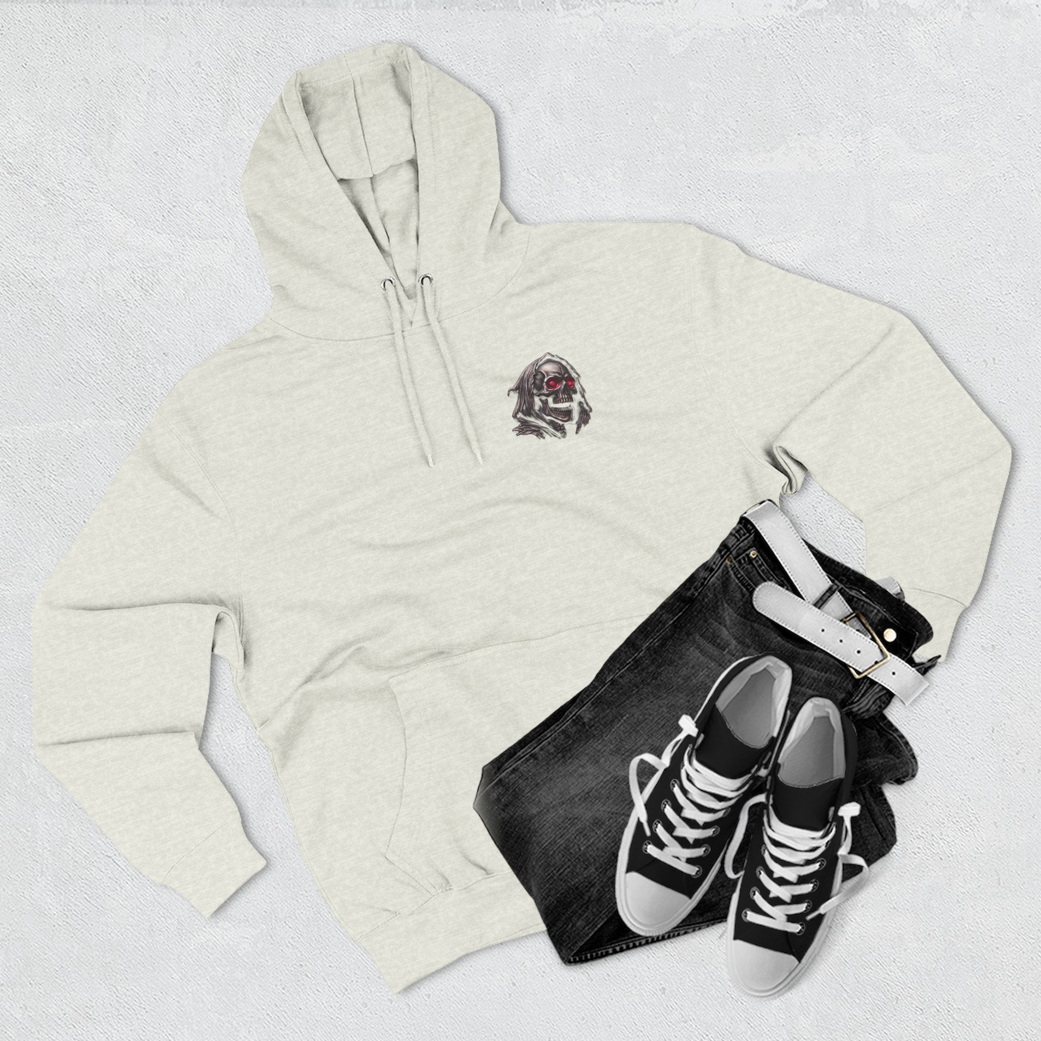 Grim Reaper Hoodie — “I’m Not Here to Make Friends” Graphic Fleece Hoodie