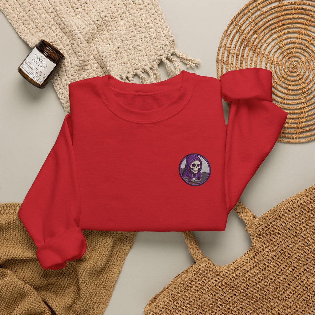 Programmer Sweatshirt — "Sleep Is for the Weak: I Code Until It Works (Or I Collapse)" Crewneck