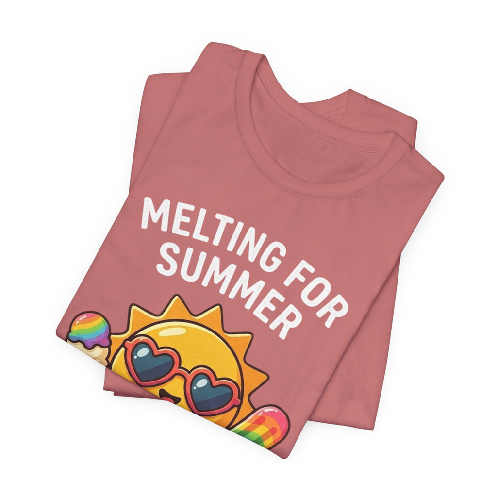 Melting for Summer Tee — "Don't Be a Brain Freeze" Cute Sun Ice Cream T-Shirt