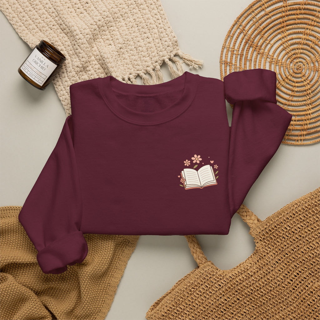Book Lover Sweatshirt — “Fill Life with Color One Page at a Time” Crewneck