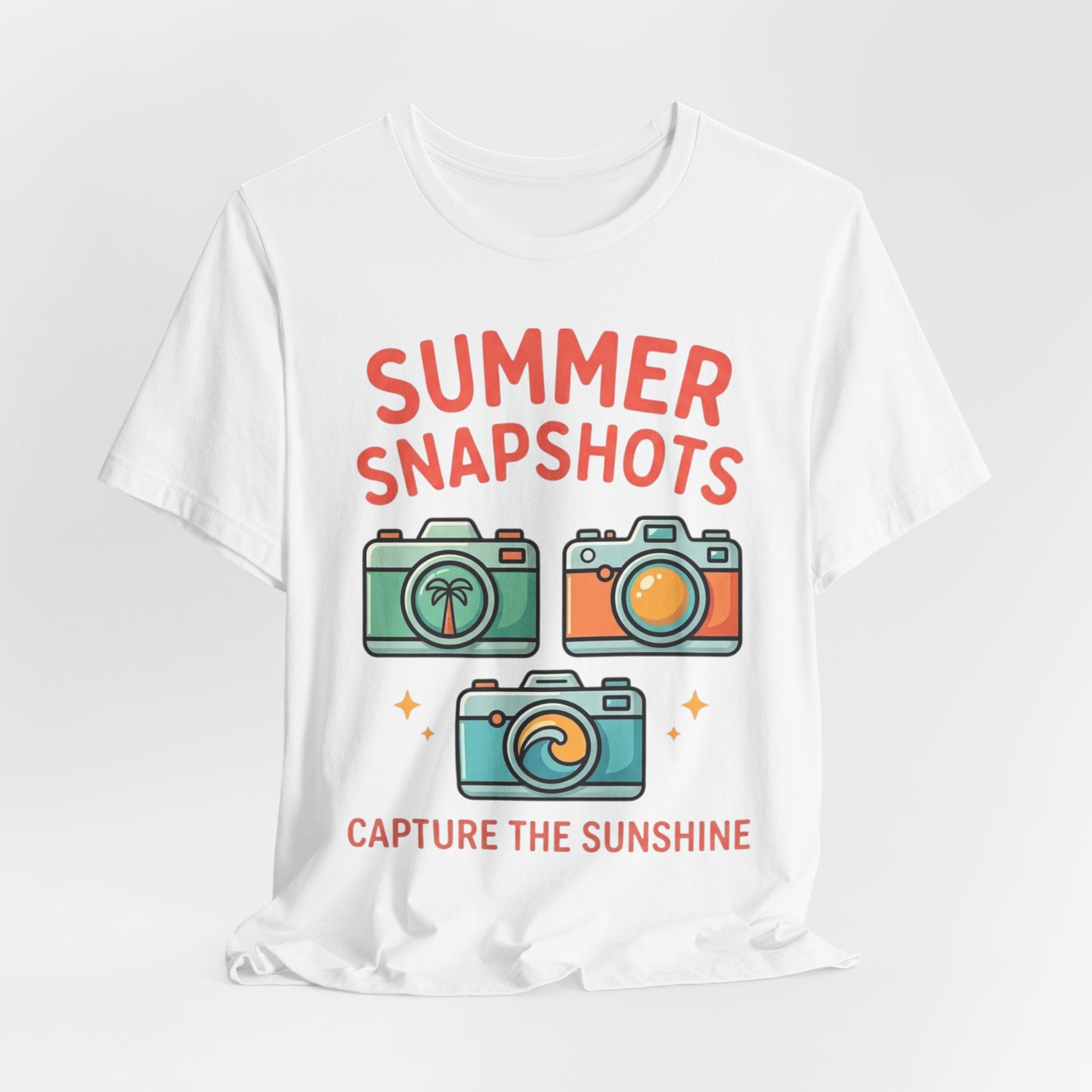 Summer Snapshots Tee — "Capture the Sunshine" Camera Graphic T-Shirt