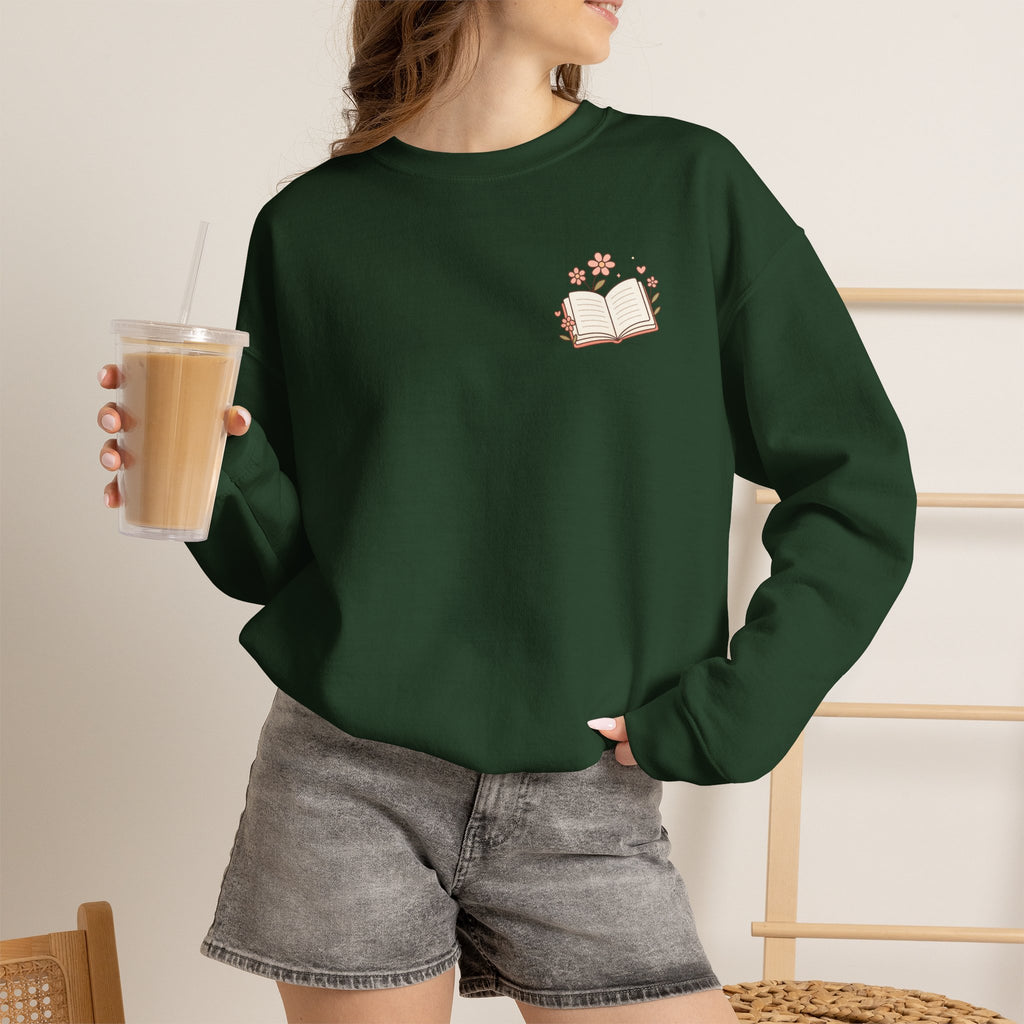 Book Lover Sweatshirt — “Fill Life with Color One Page at a Time” Crewneck