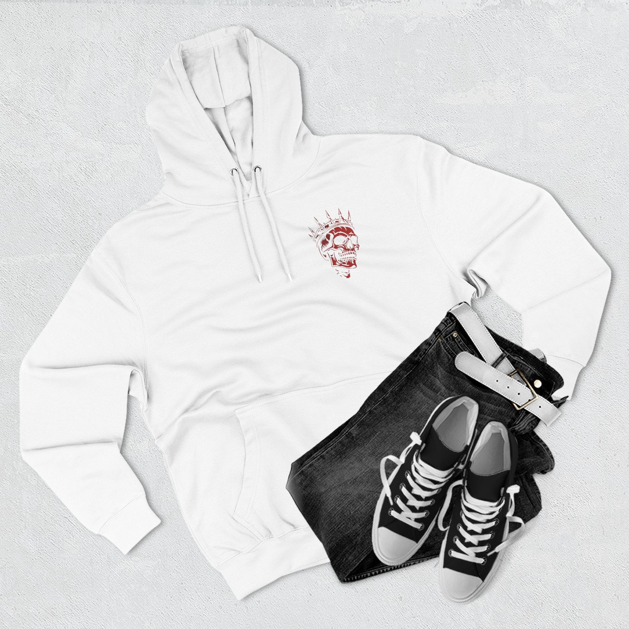 King of the Night Hoodie — Gothic Skull Crown Fleece Pullover