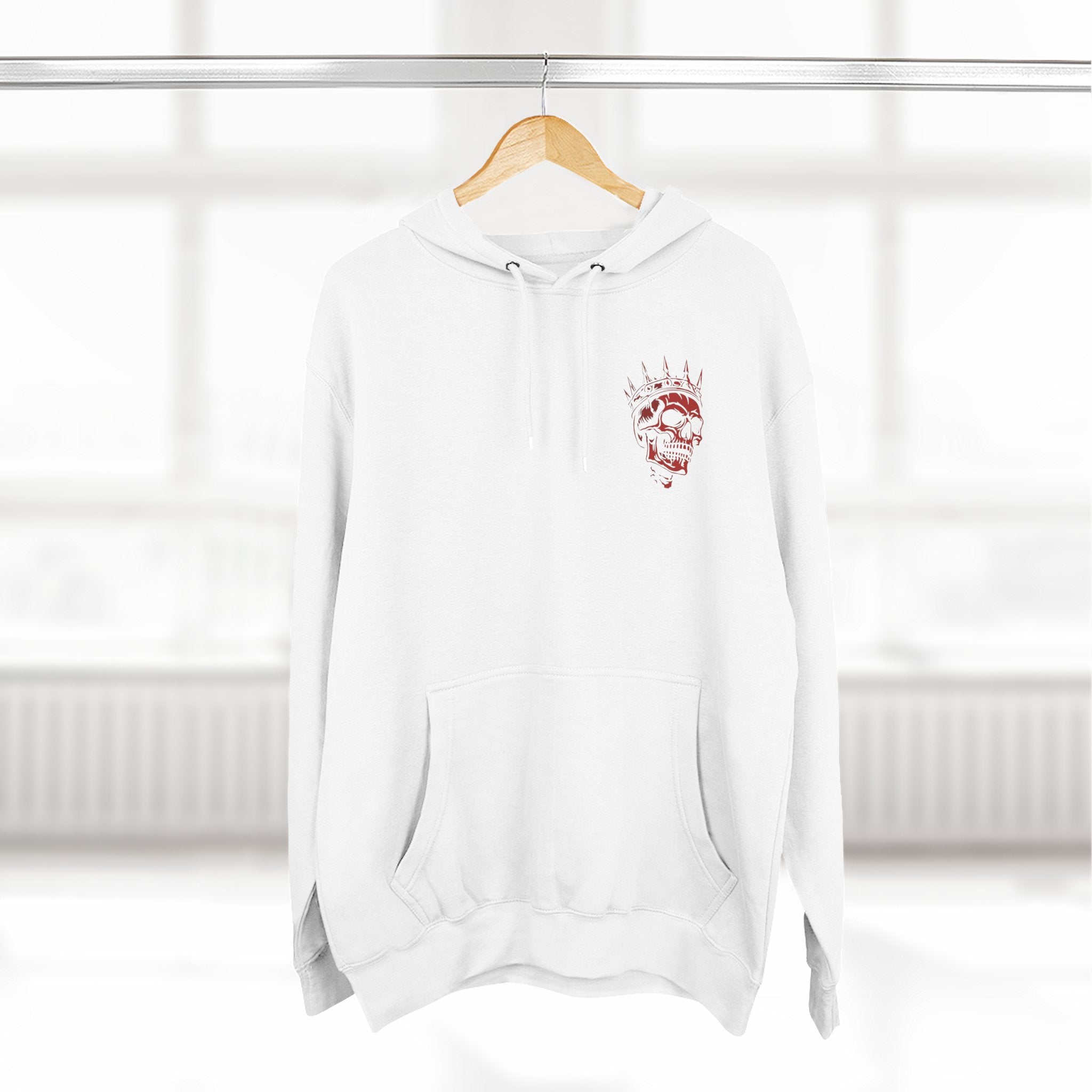 King of the Night Hoodie — Gothic Skull Crown Fleece Pullover