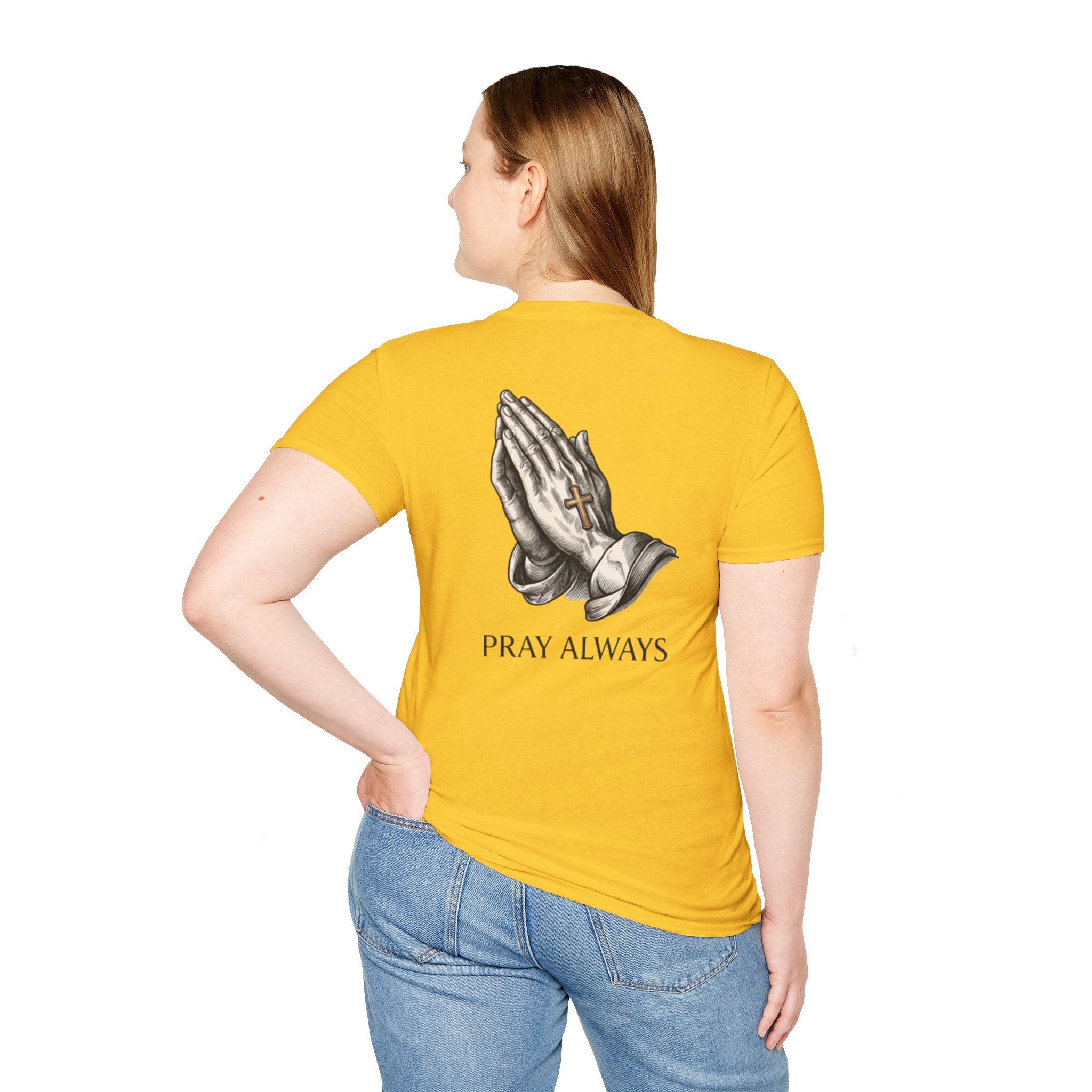 Prayer Hands T-Shirt — "Pray Always" Christian Faith Tee