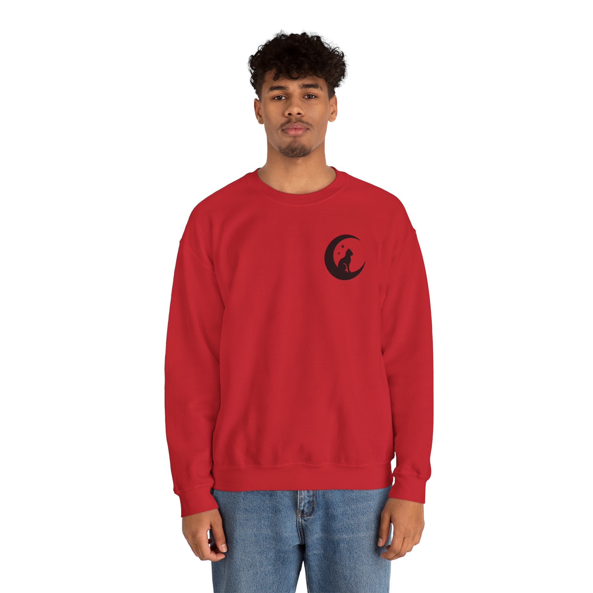 Stay Spooky Sweatshirt – Halloween Cat Moon Graphic Crewneck