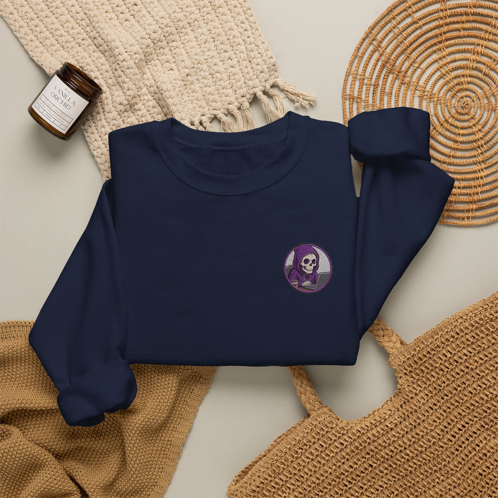 Programmer Sweatshirt — "Sleep Is for the Weak: I Code Until It Works (Or I Collapse)" Crewneck