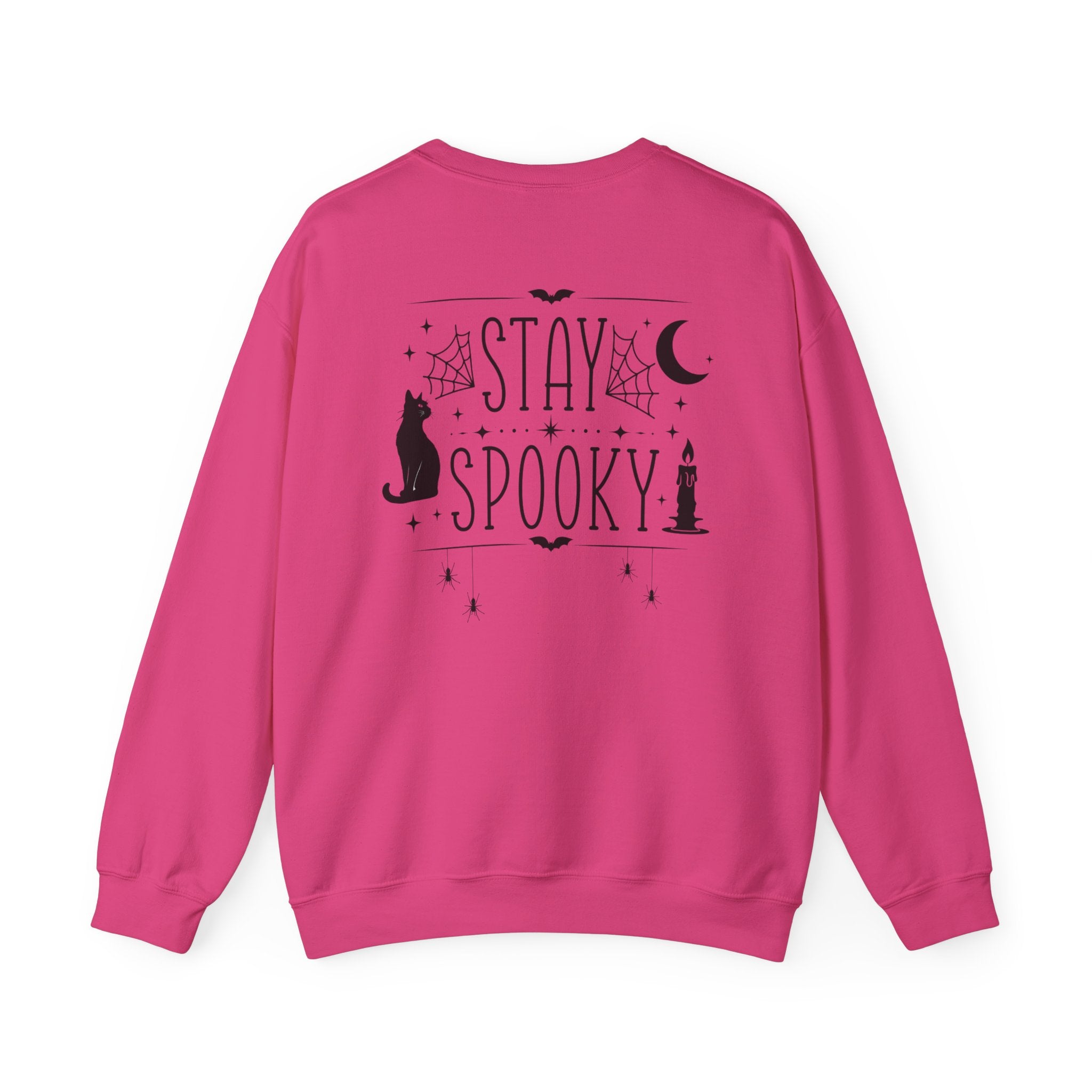 Stay Spooky Sweatshirt – Halloween Cat Moon Graphic Crewneck