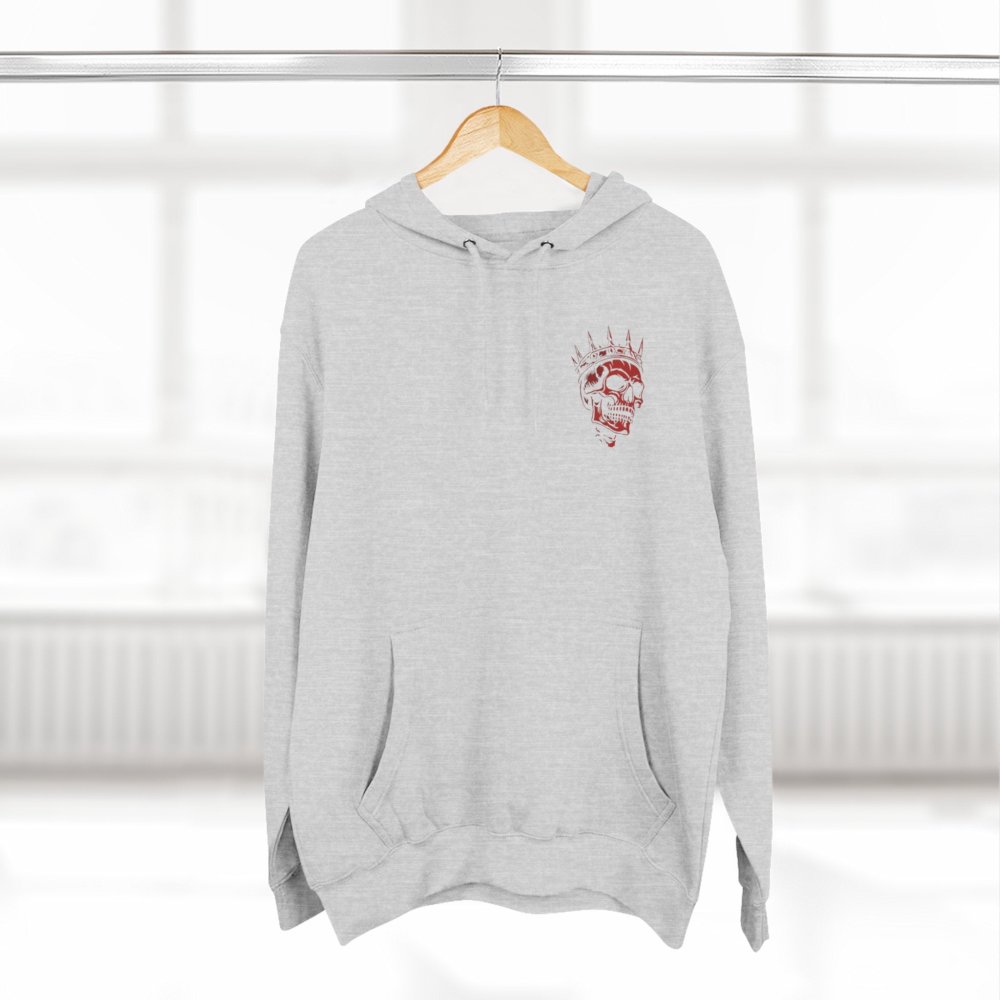 King of the Night Hoodie — Gothic Skull Crown Fleece Pullover